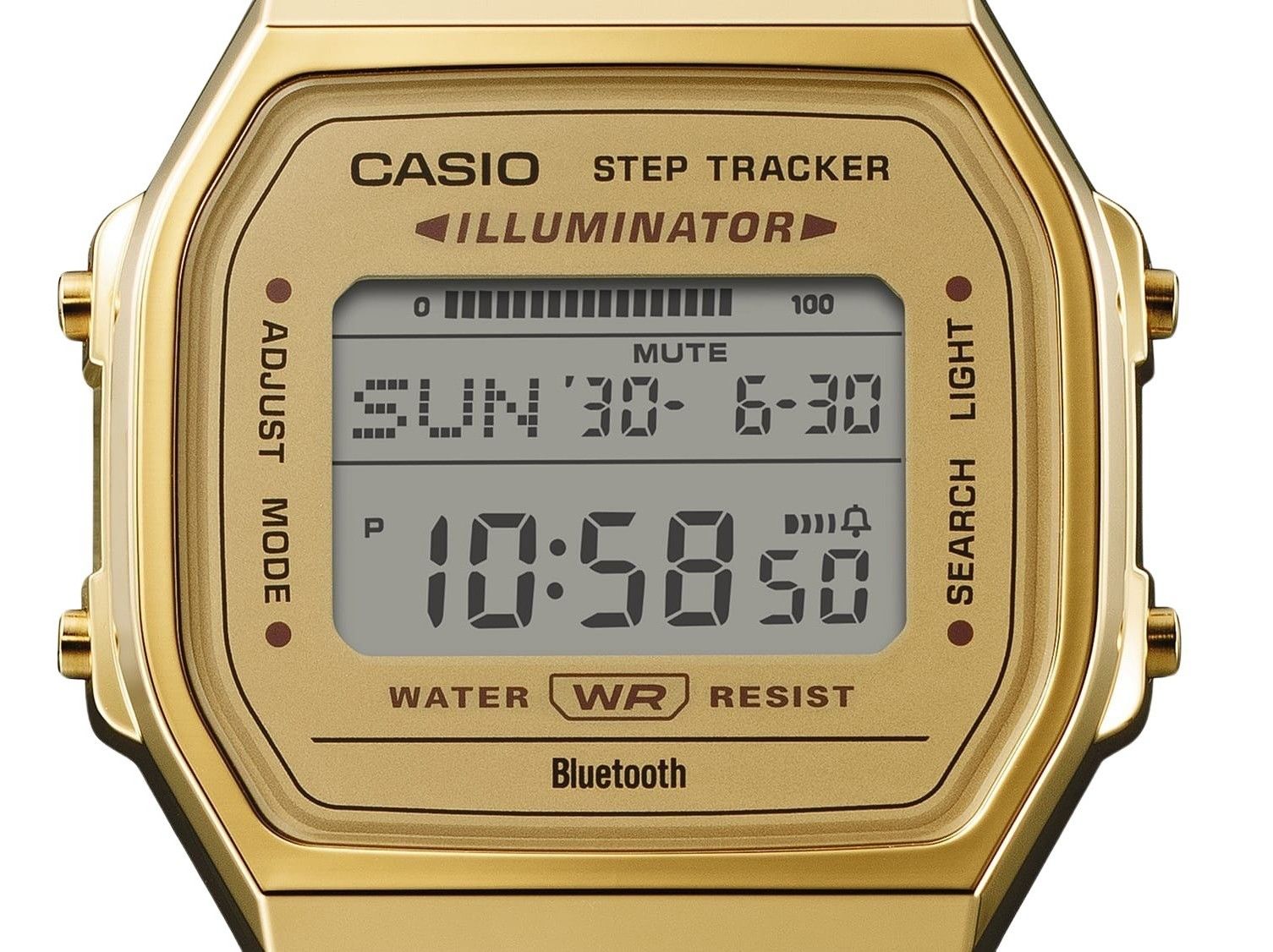 Casio Vintage Digital Smartphone Link Gold Tone Stainless Steel Quartz ABL - 100WEG - 9A Unisex Watch - Prestige Stones