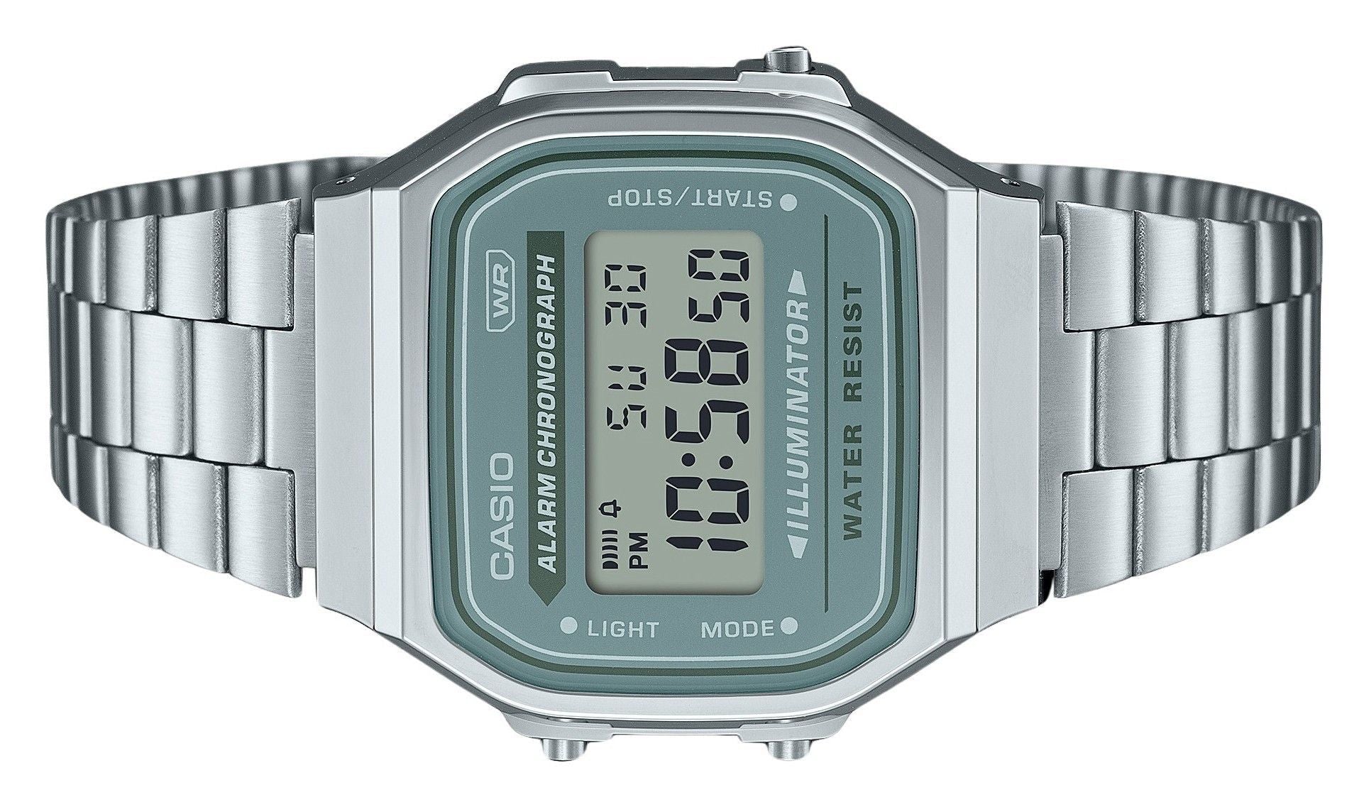 Casio Vintage Digital Stainless Steel Bracelet Quartz A168WA - 3A Men's Watch - Prestige Stones