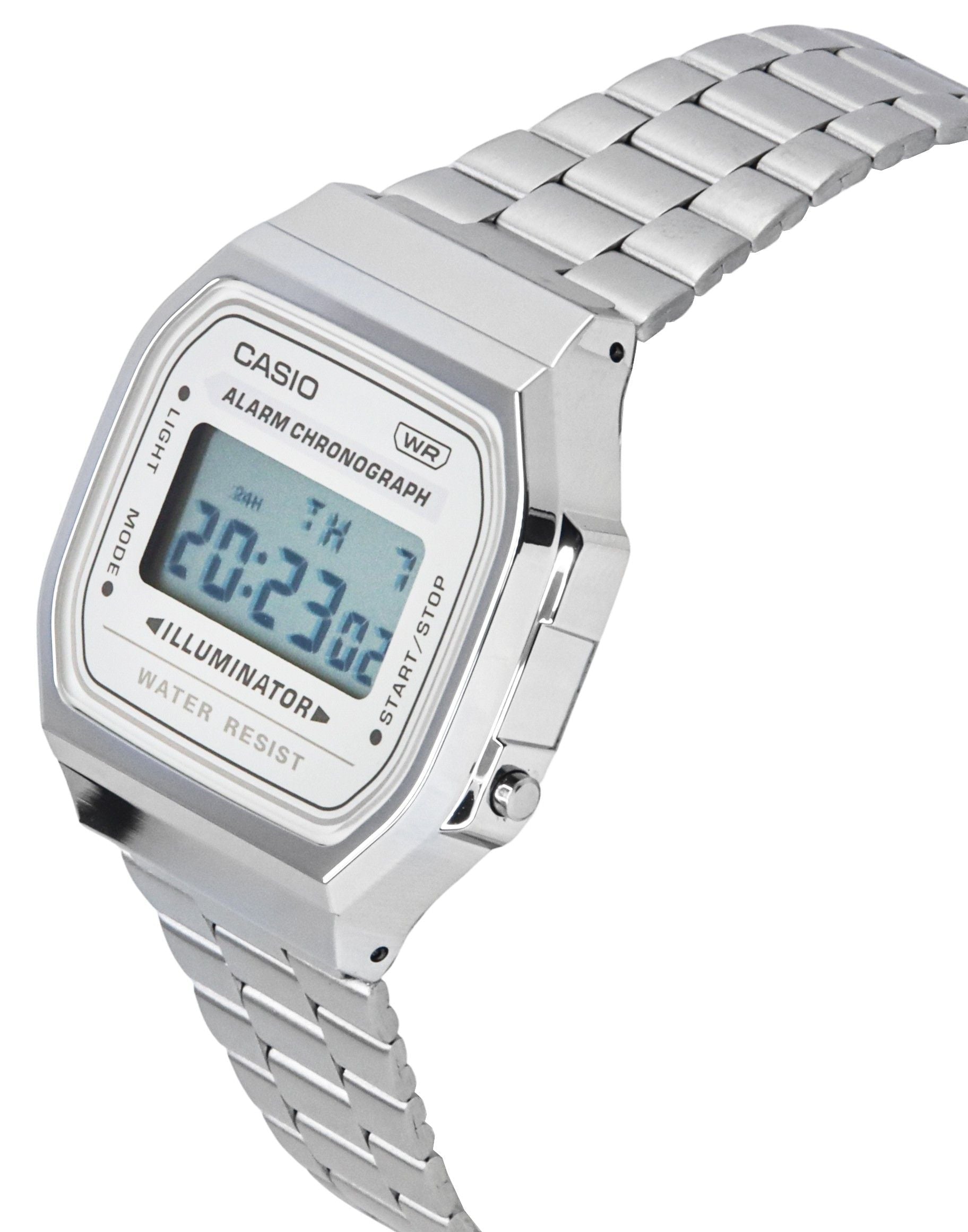 Casio Vintage Digital Stainless Steel Bracelet Quartz A168WA - 8 Unisex Watch - Prestige Stones