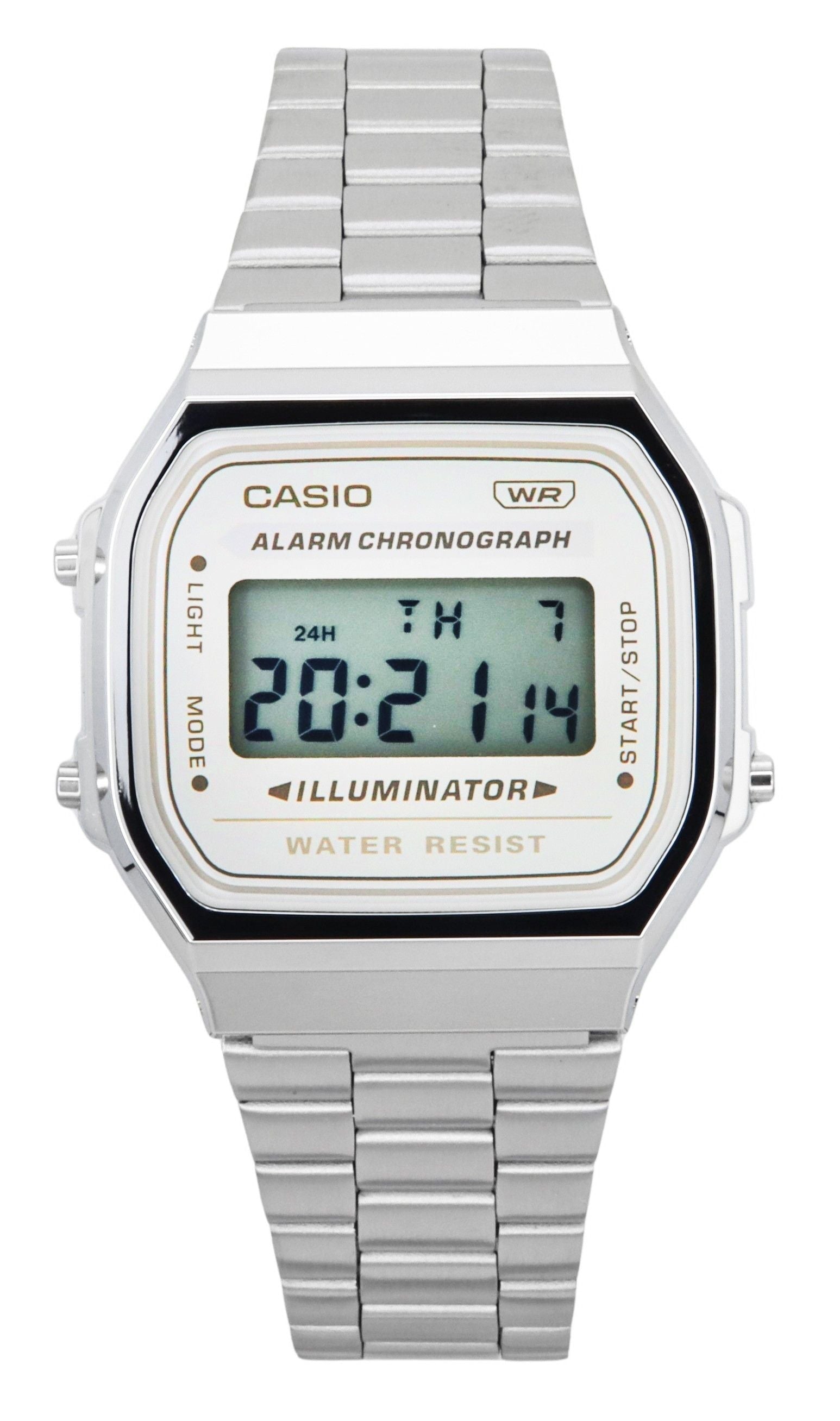 Casio Vintage Digital Stainless Steel Bracelet Quartz A168WA - 8 Unisex Watch - Prestige Stones