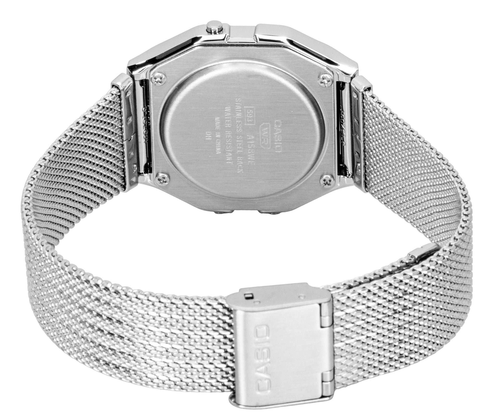 Casio Vintage Digital Stainless Steel Mesh Bracelet Quartz A158WEM - 7 Unisex Watch - Prestige Stones