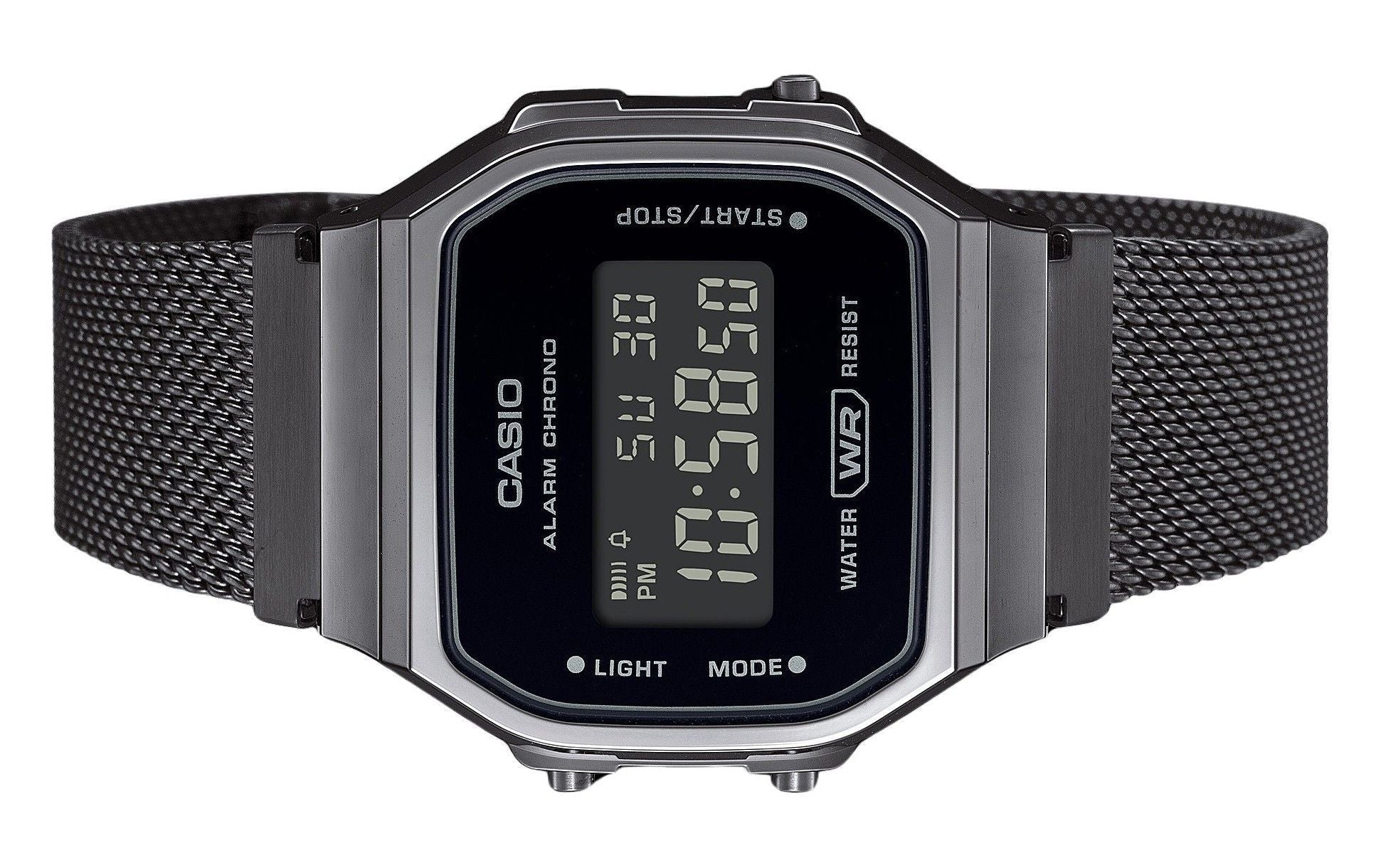 Casio Vintage Digital Stainless Steel Mesh Bracelet Quartz A168WEMB - 1B Unisex Watch - Prestige Stones