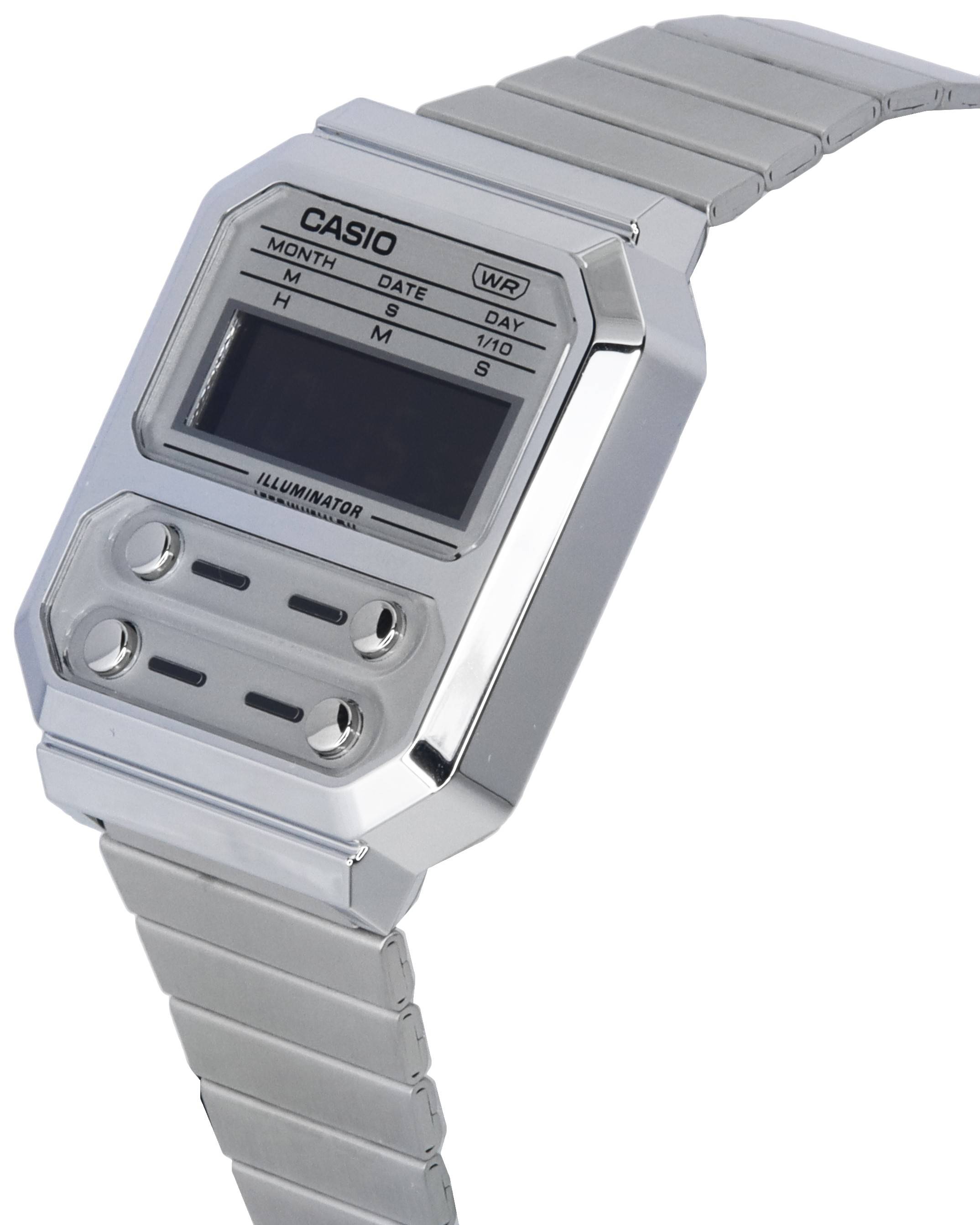 Casio Vintage Digital Stainless Steel Quartz A100WE - 7B A100WE - 7B Unisex Watch - Prestige Stones