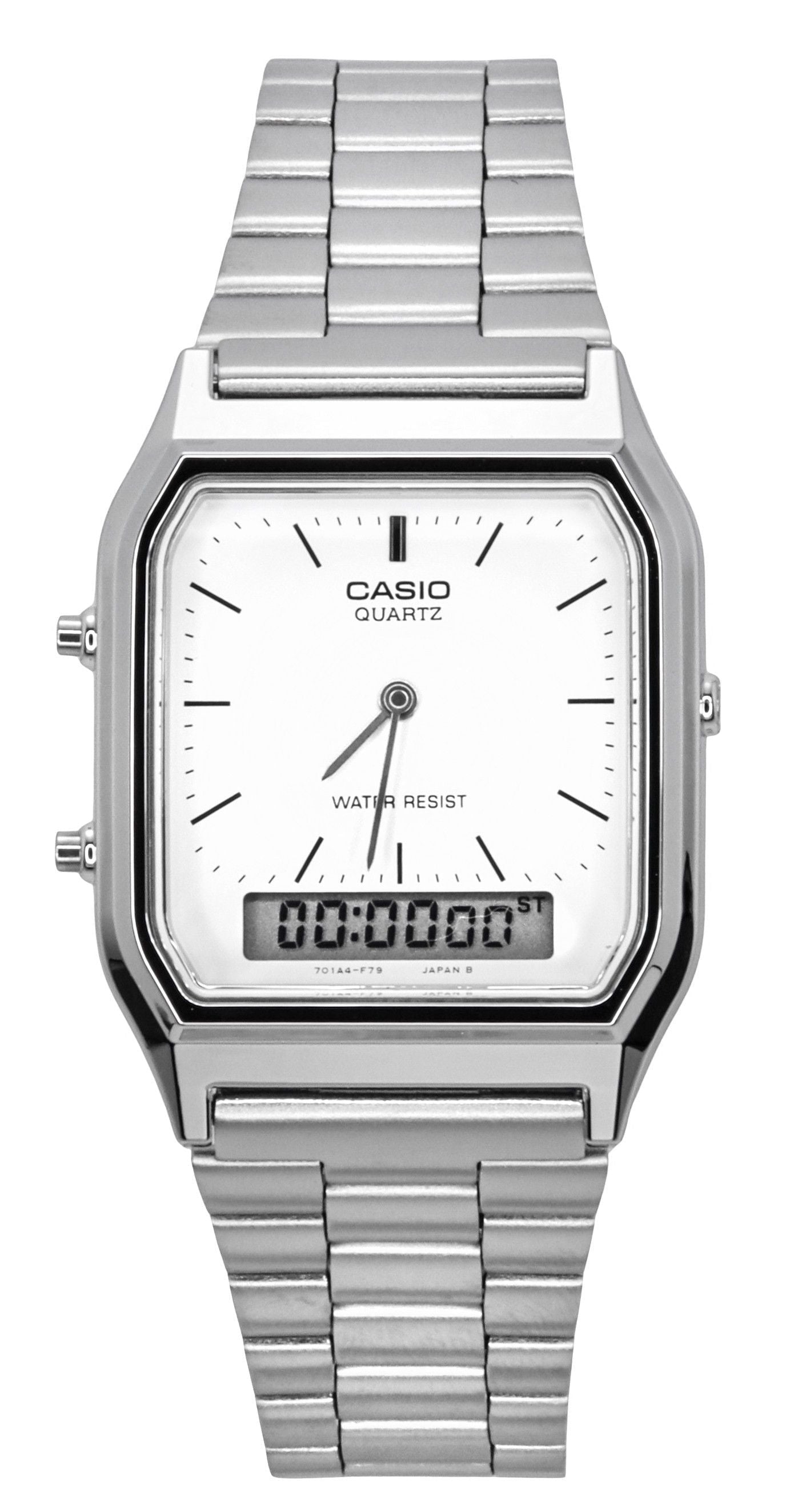 Casio Vintage Dual Time Alarm Quartz Analog Digital AQ - 230A - 7DMQ AQ230A - 7DMQ Unisex Watch - Prestige Stones