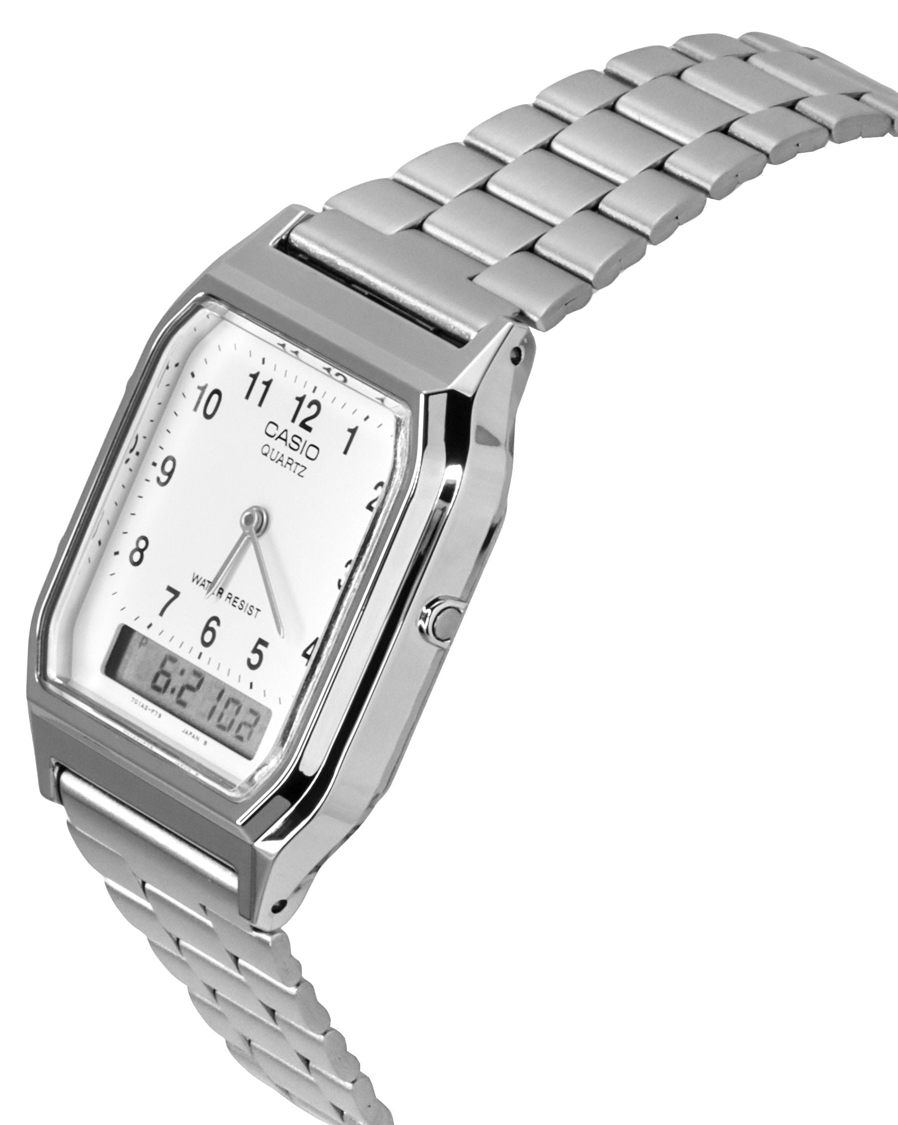 Casio Vintage Dual Time Analog Digital Quartz AQ - 230A - 7BMQ AQ230A - 7BMQ Unisex Watch - Prestige Stones