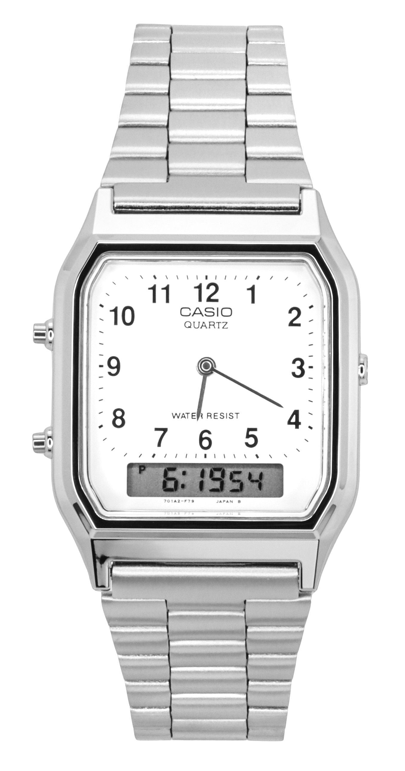Casio Vintage Dual Time Analog Digital Quartz AQ - 230A - 7BMQ AQ230A - 7BMQ Unisex Watch - Prestige Stones