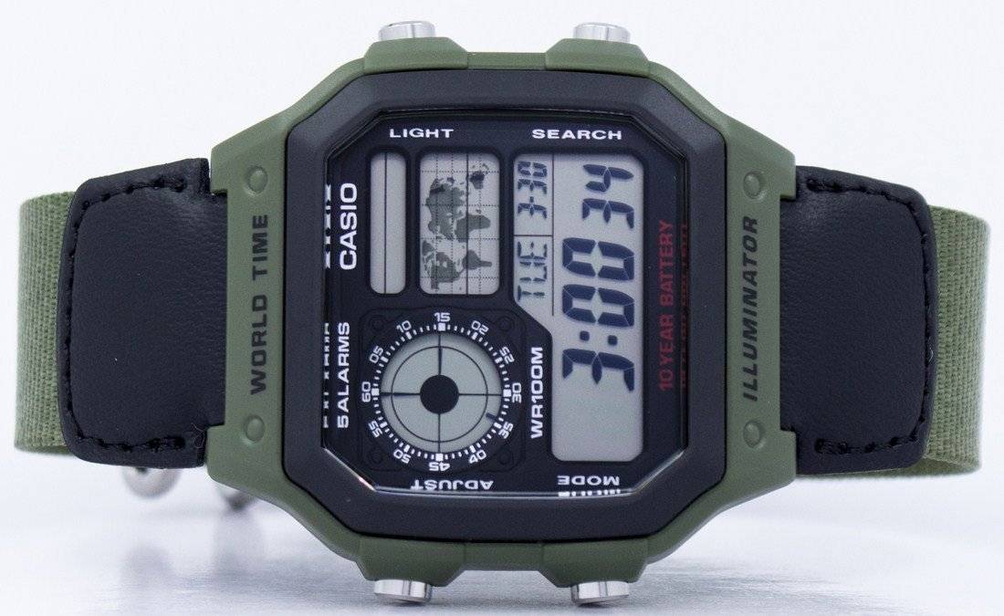 Casio World Time Alarm Digital AE - 1200WHB - 3BV AE1200WHB - 3BV Men's Watch - Prestige Stones