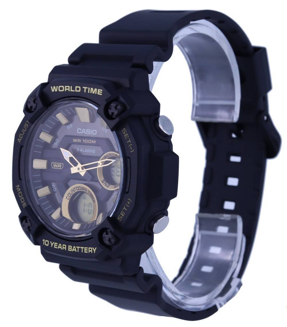 Casio Youth Analog Digital Resin Black Dial Quartz AEQ - 120W - 9AV AEQ120W - 9 100M Men's Watch - Prestige Stones