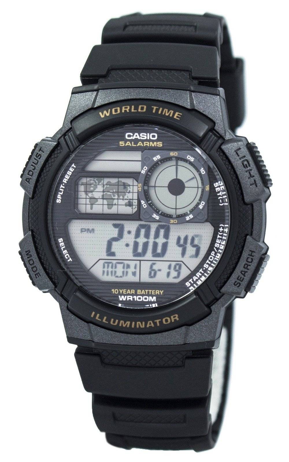 Casio Youth Digital World Time AE - 1000W - 1AV AE1000W - 1AV Men's Watch - Prestige Stones
