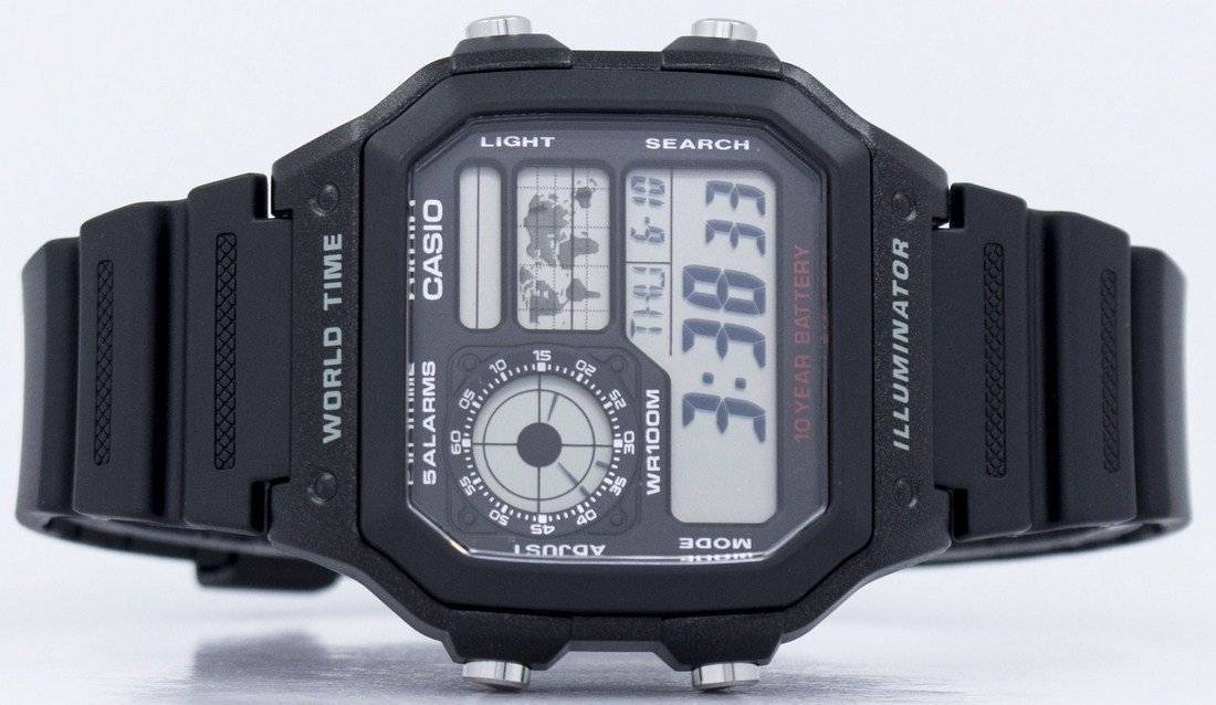 Casio Youth Illuminator World Time Alarm AE - 1200WH - 1AV AE1200WH - 1AV Men's Watch - Prestige Stones