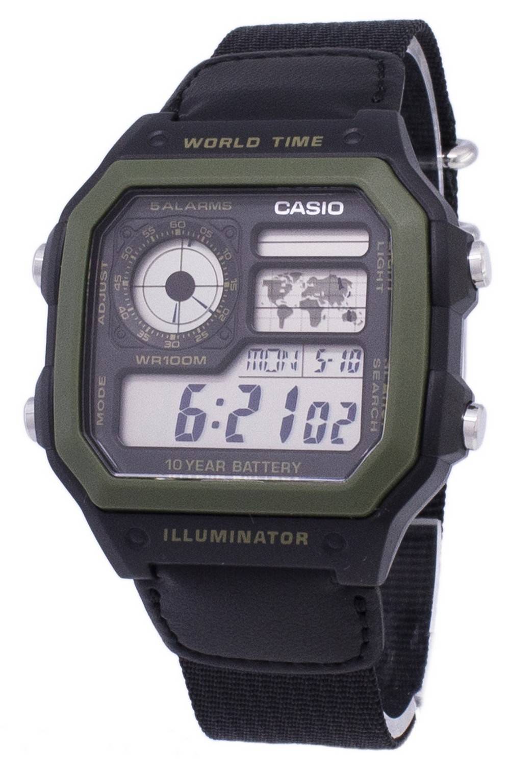 Casio Youth Series Digital World Time AE - 1200WHB - 1BVDF AE - 1200WHB - 1BV Men's Watch - Prestige Stones