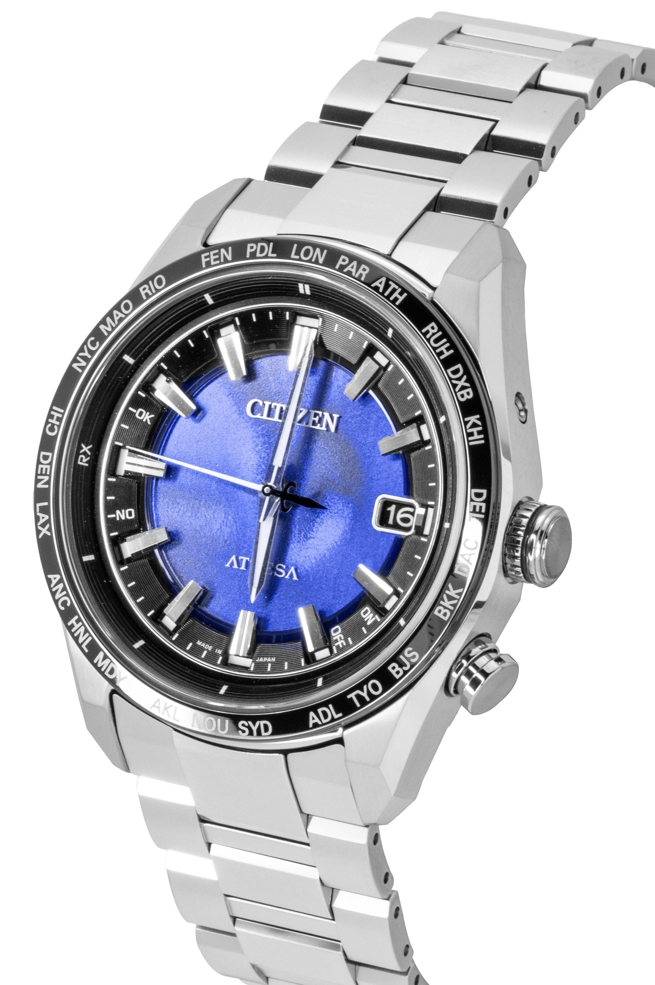 Citizen Attesa Limited Edition Super Titanium Blue Dial Eco - Drive CB0288 - 65L 100M Men's Watch - Prestige Stones