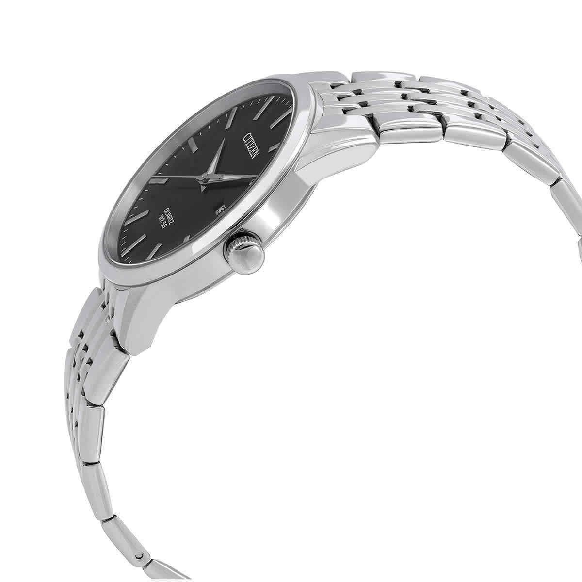 Citizen Black Dial Stainless Steel Quartz BI5000 - 87E Men's Watch - Prestige Stones