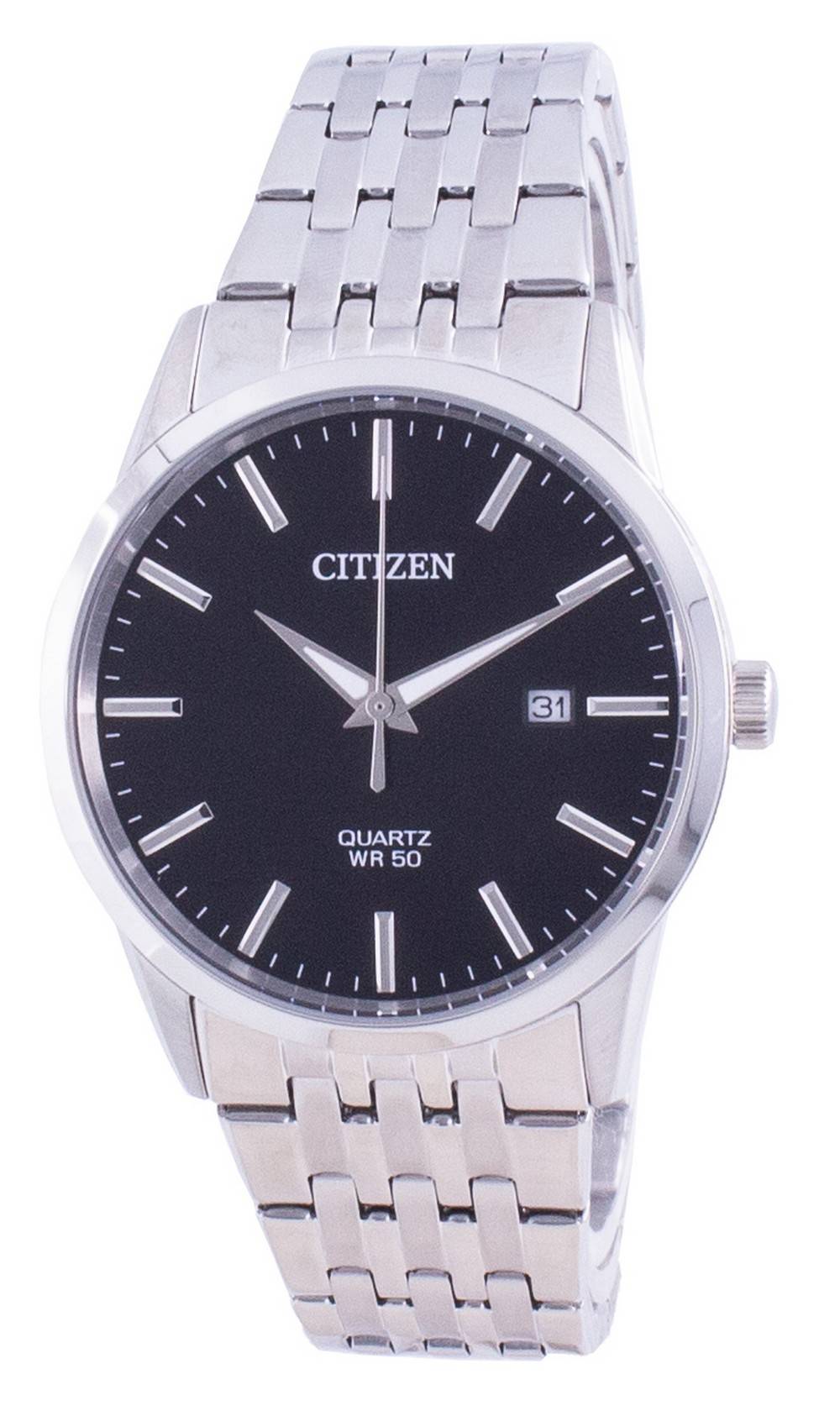 Citizen Black Dial Stainless Steel Quartz BI5000 - 87E Men's Watch - Prestige Stones