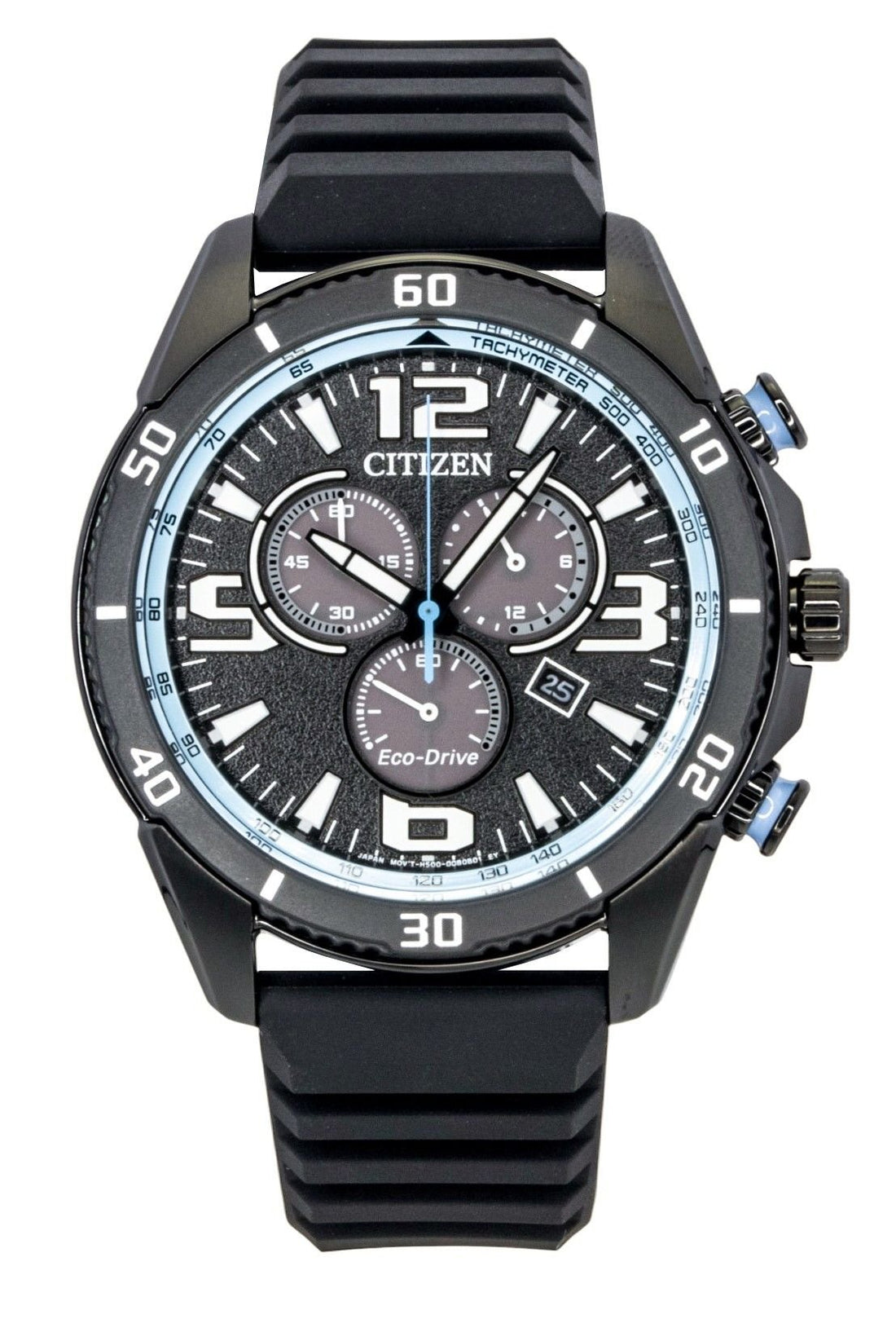 Citizen Brycen Chronograph Silicone Strap Black Dial Eco - Drive AT2587 - 02E 100M Men's Watch - Prestige Stones