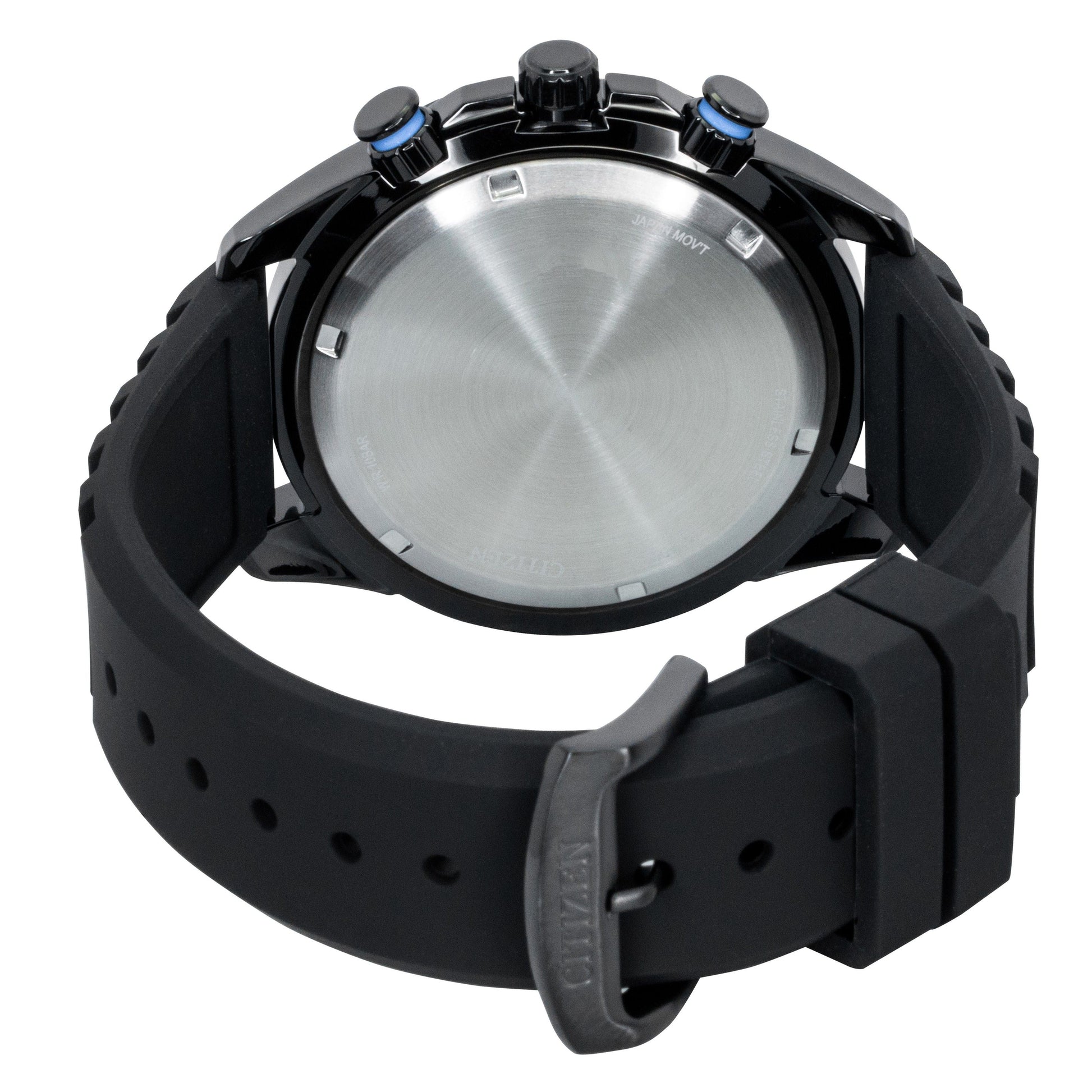 Citizen Brycen Chronograph Silicone Strap Black Dial Eco - Drive AT2587 - 02E 100M Men's Watch - Prestige Stones