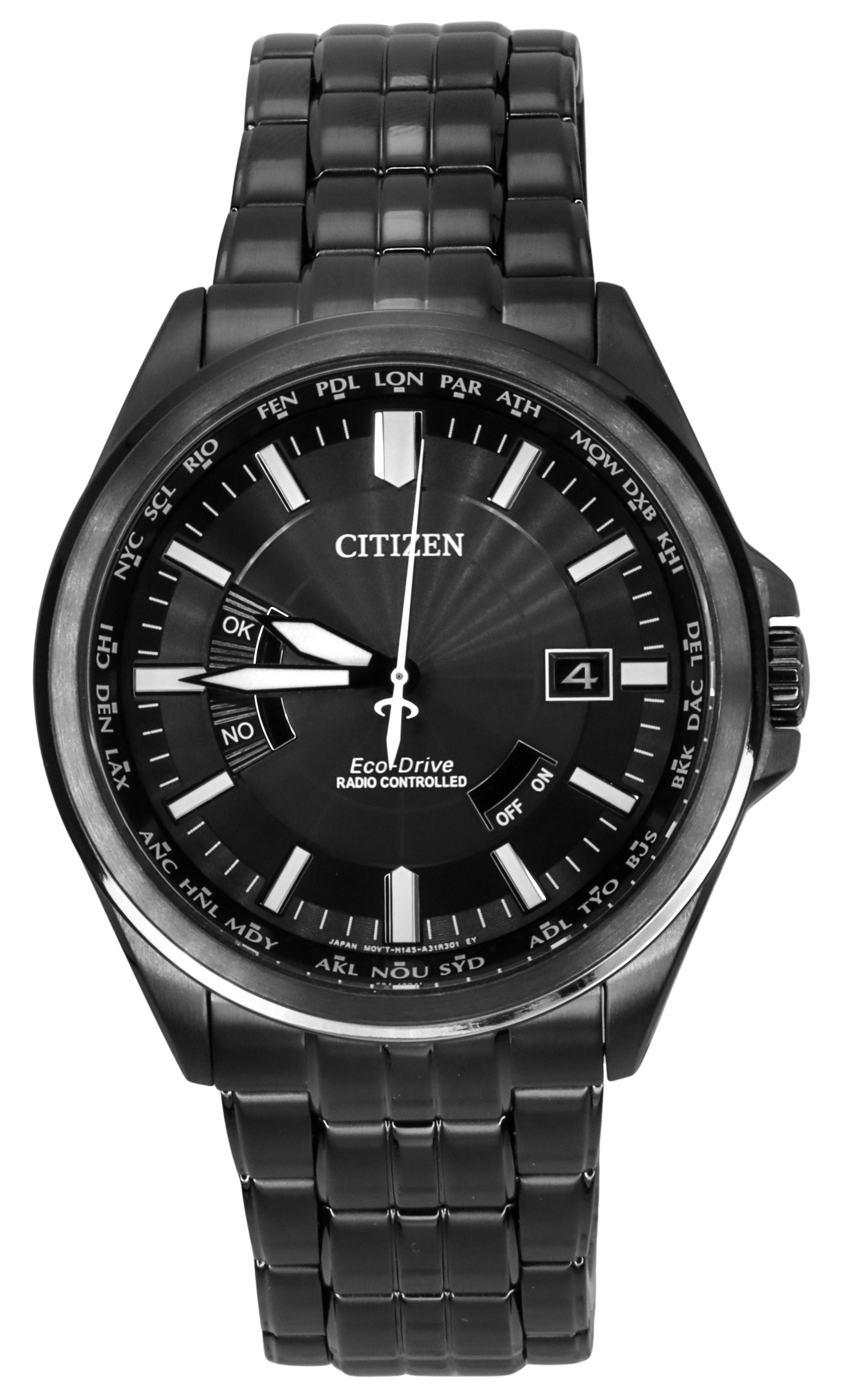 Citizen Collection Night Colour Edition Radio Controlled Black Dial Eco - Drive CB0294 - 54E 100M Men's Watch - Prestige Stones