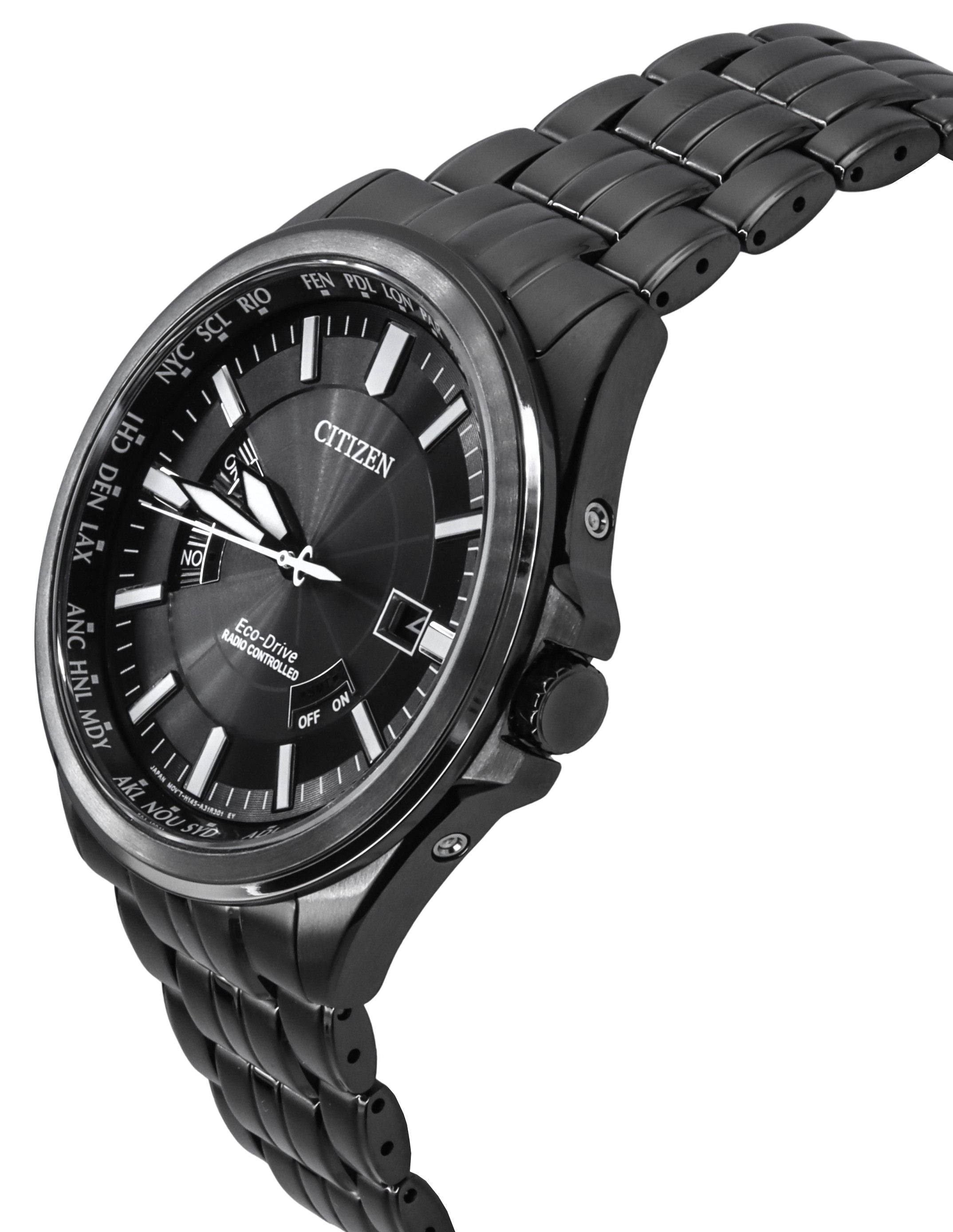 Citizen Collection Night Colour Edition Radio Controlled Black Dial Eco - Drive CB0294 - 54E 100M Men's Watch - Prestige Stones