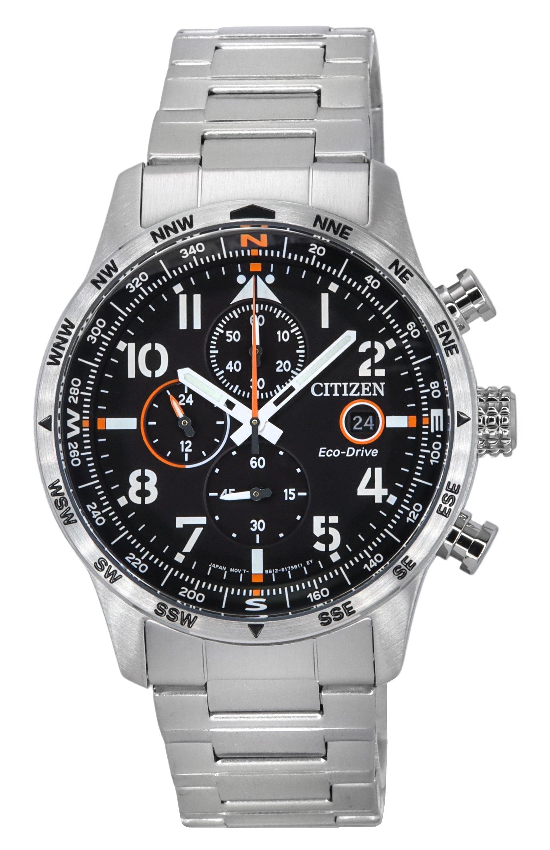 Citizen Eco - Drive Chronograph Stainless Steel Black Dial CA0790 - 83E 100M Men's Watch - Prestige Stones