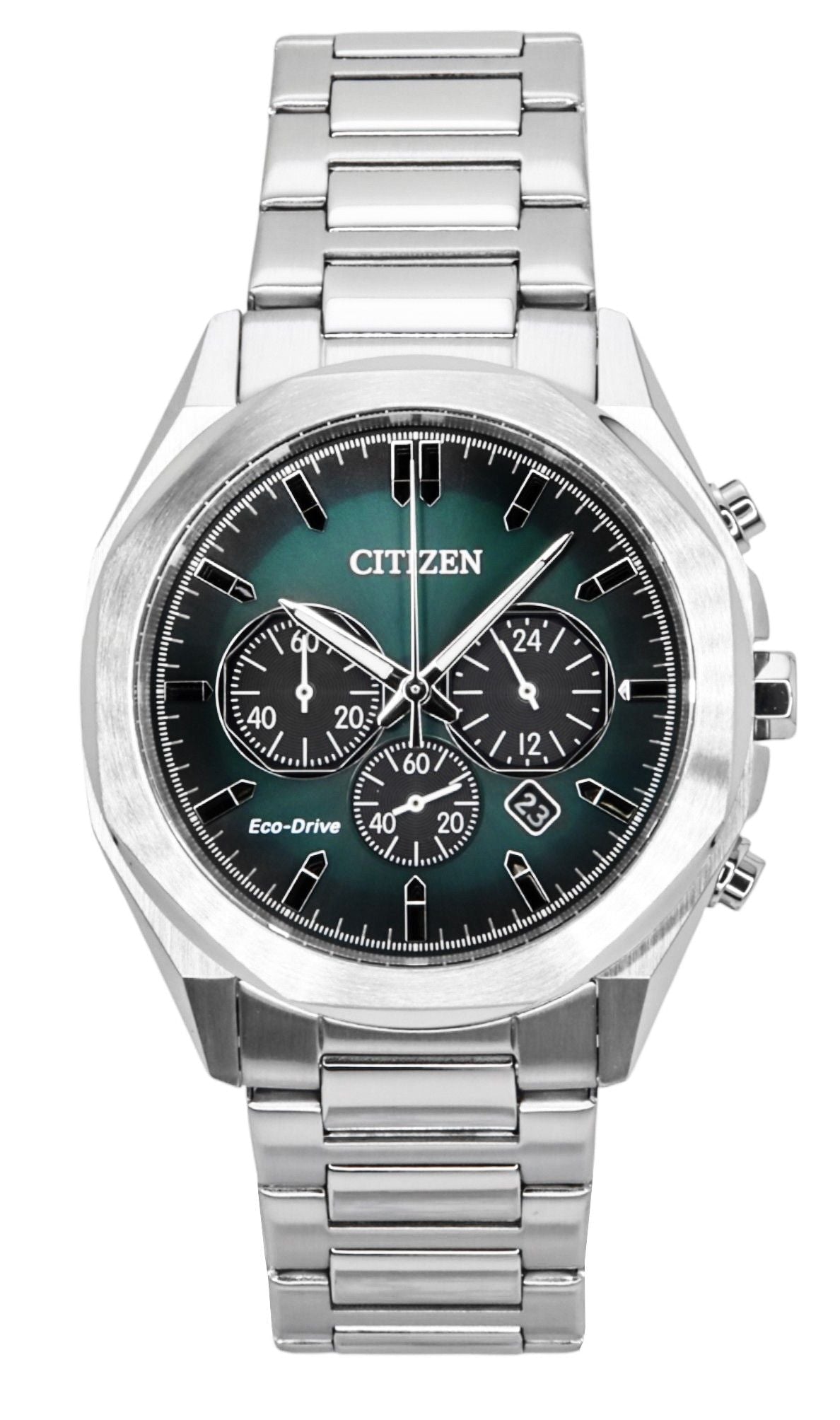 Citizen Eco - Drive Chronograph Stainless Steel Green Dial CA4590 - 81X 100M Men's Watch - Prestige Stones