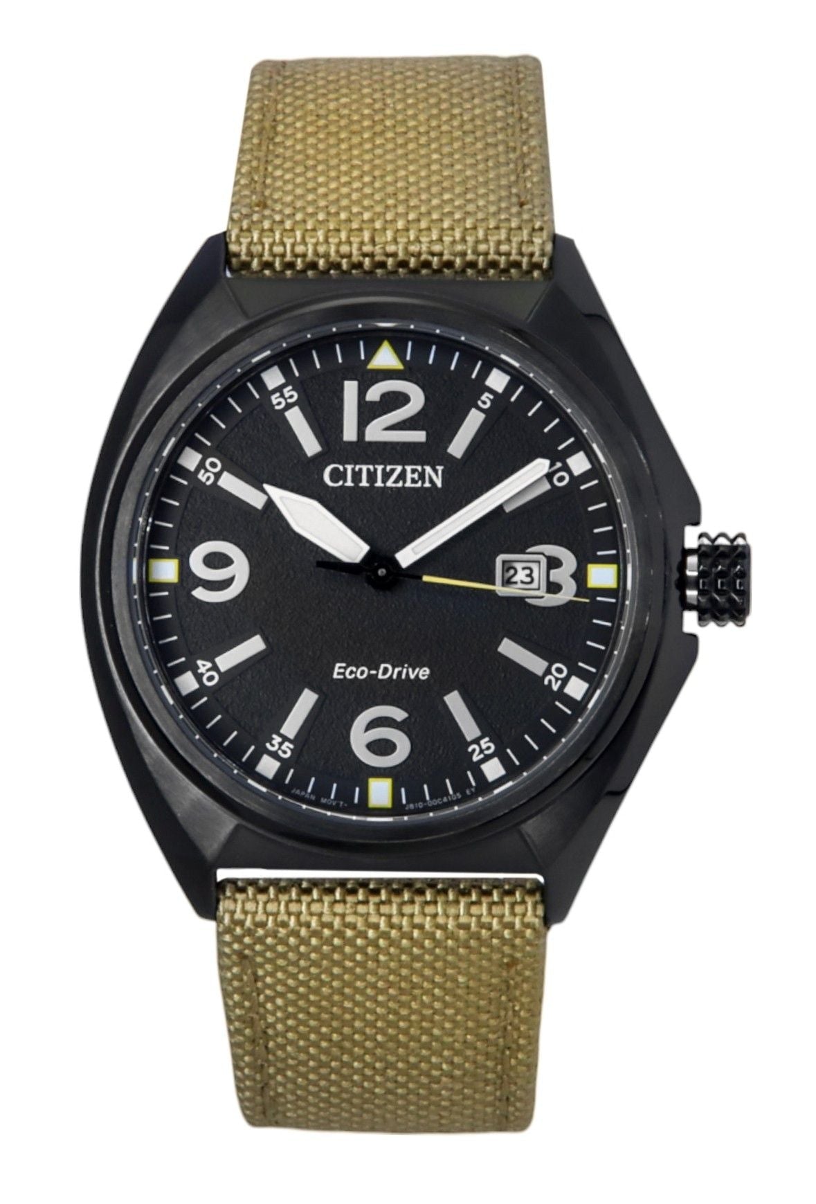 Citizen Eco - Drive Green Nylon Strap Black Dial AW1575 - 08E 100M Men's Watch - Prestige Stones