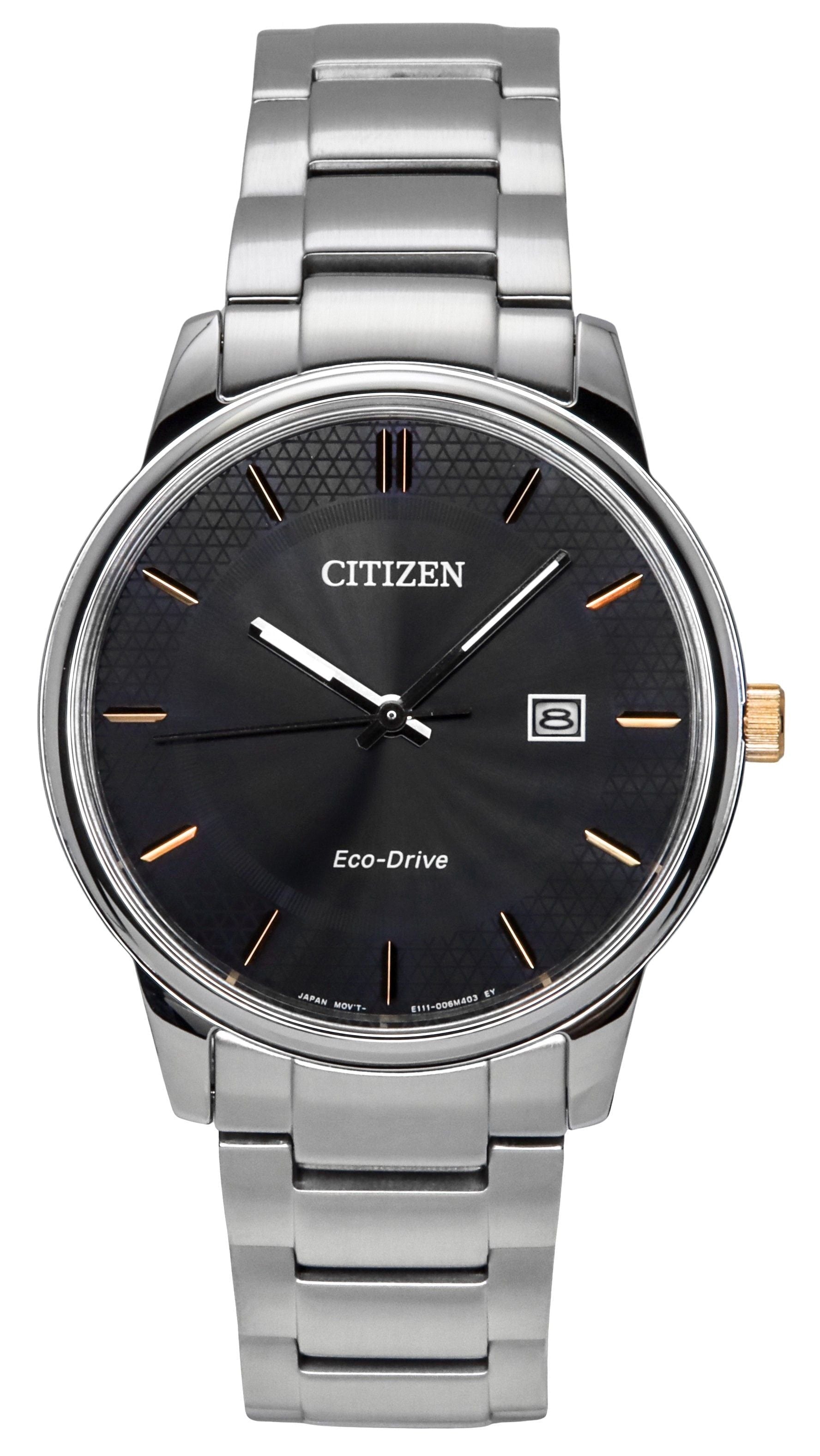 Citizen Eco - Drive Stainless Steel Black Dial BM6977 - 70E Men's Watch - Prestige Stones