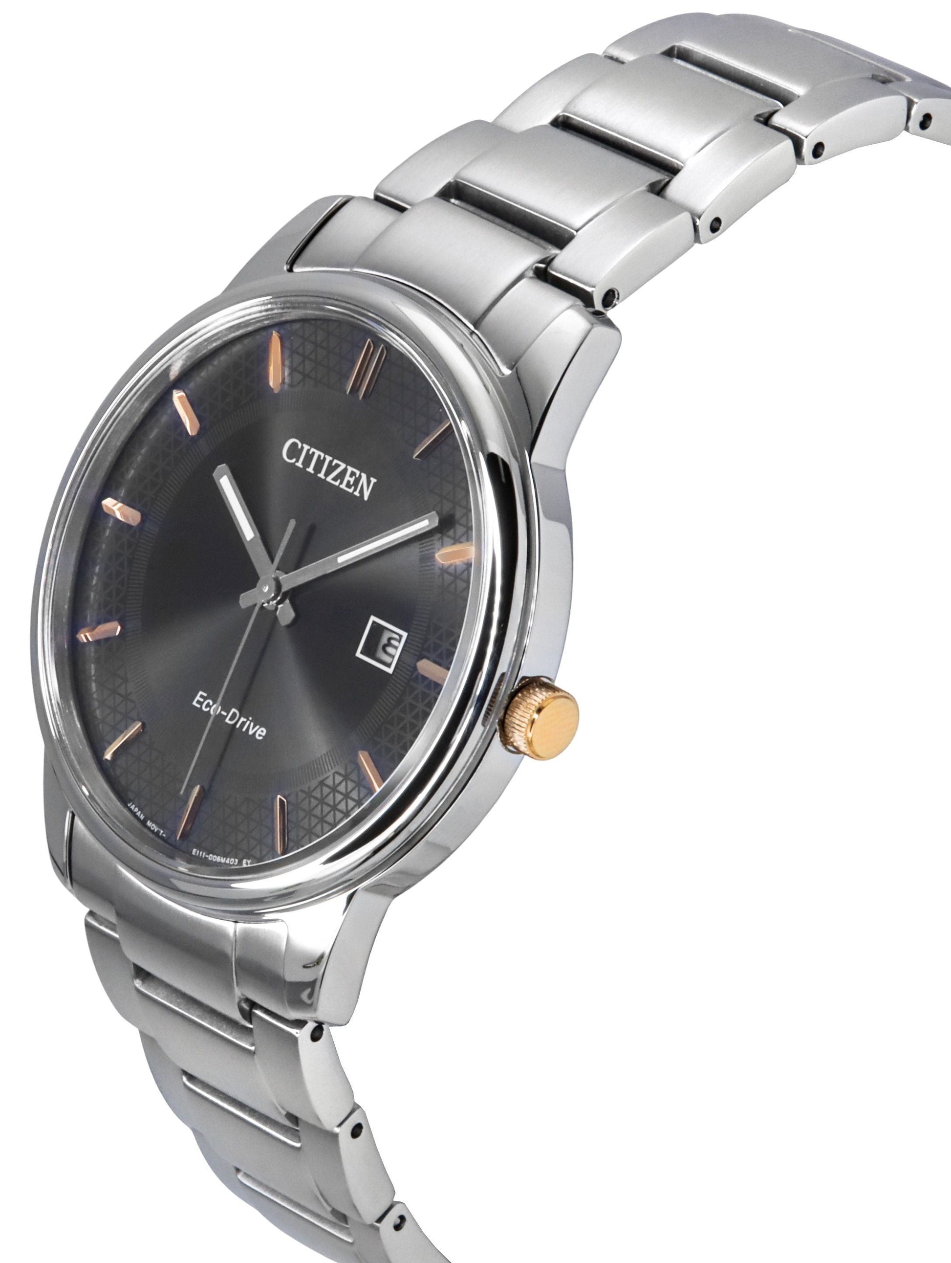 Citizen Eco - Drive Stainless Steel Black Dial BM6977 - 70E Men's Watch - Prestige Stones