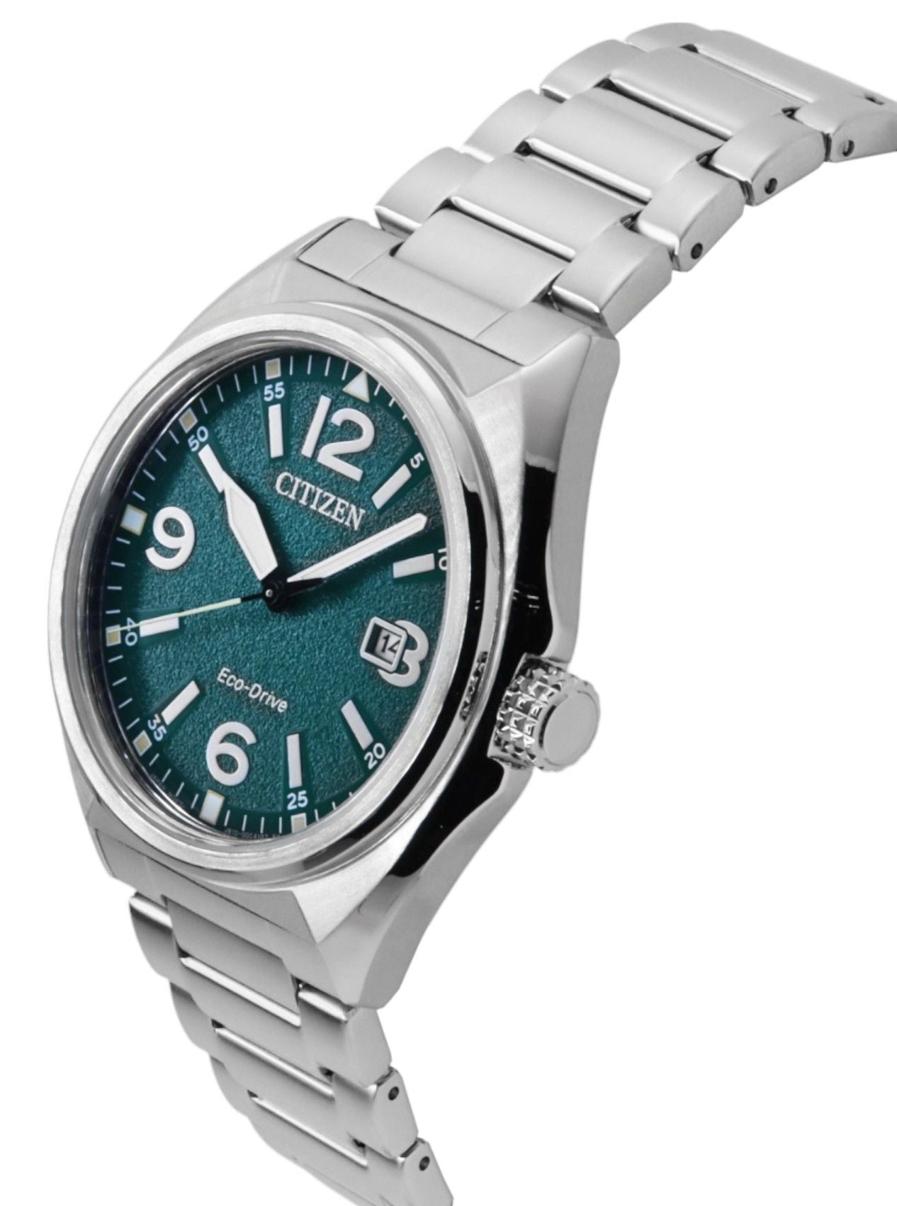 Citizen Eco - Drive Stainless Steel Green Dial AW1571 - 76X 100M Men's Watch - Prestige Stones