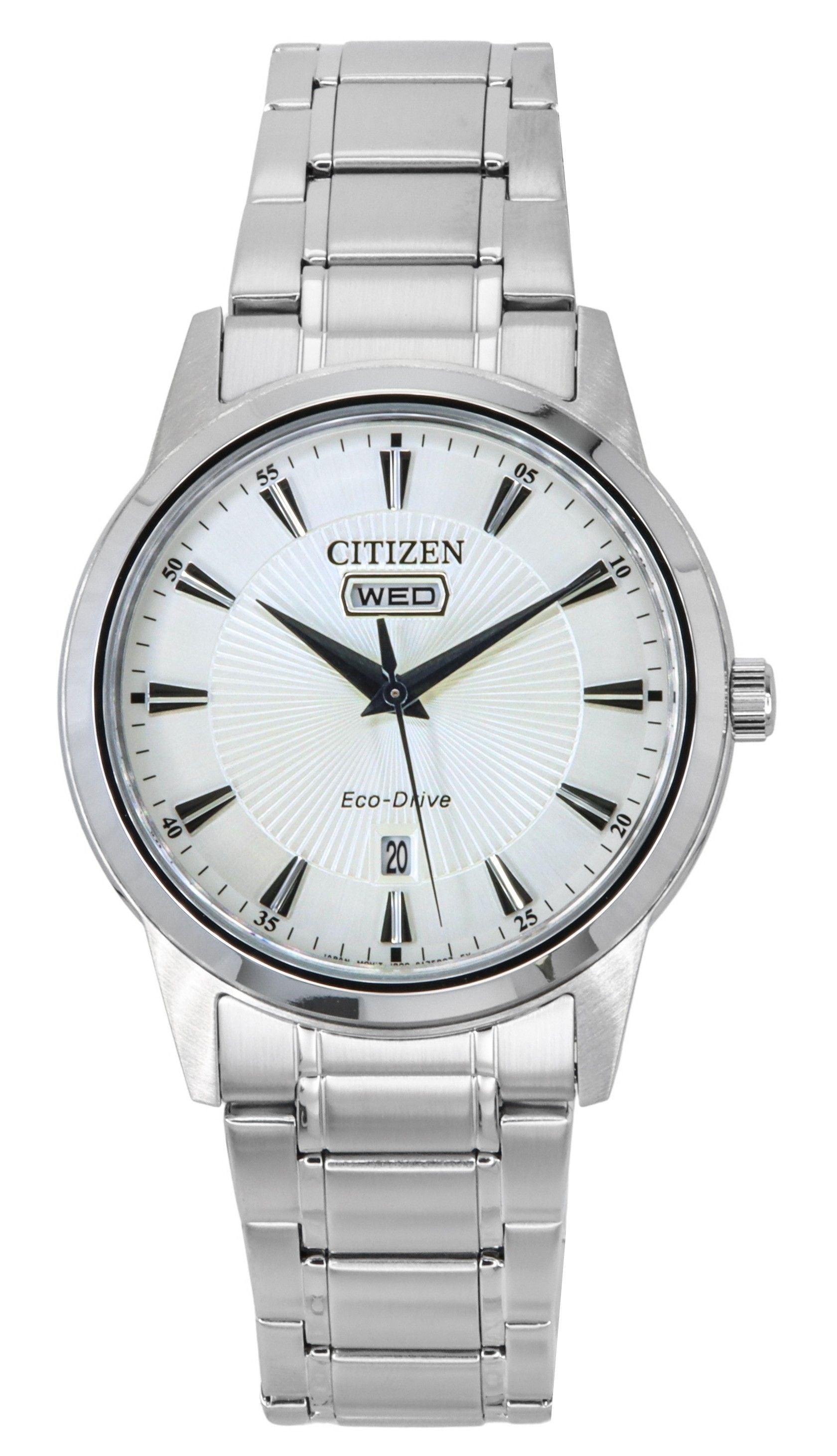 Citizen Eco - Drive Stainless Steel White Dial AW0100 - 86B Men's Watch - Prestige Stones