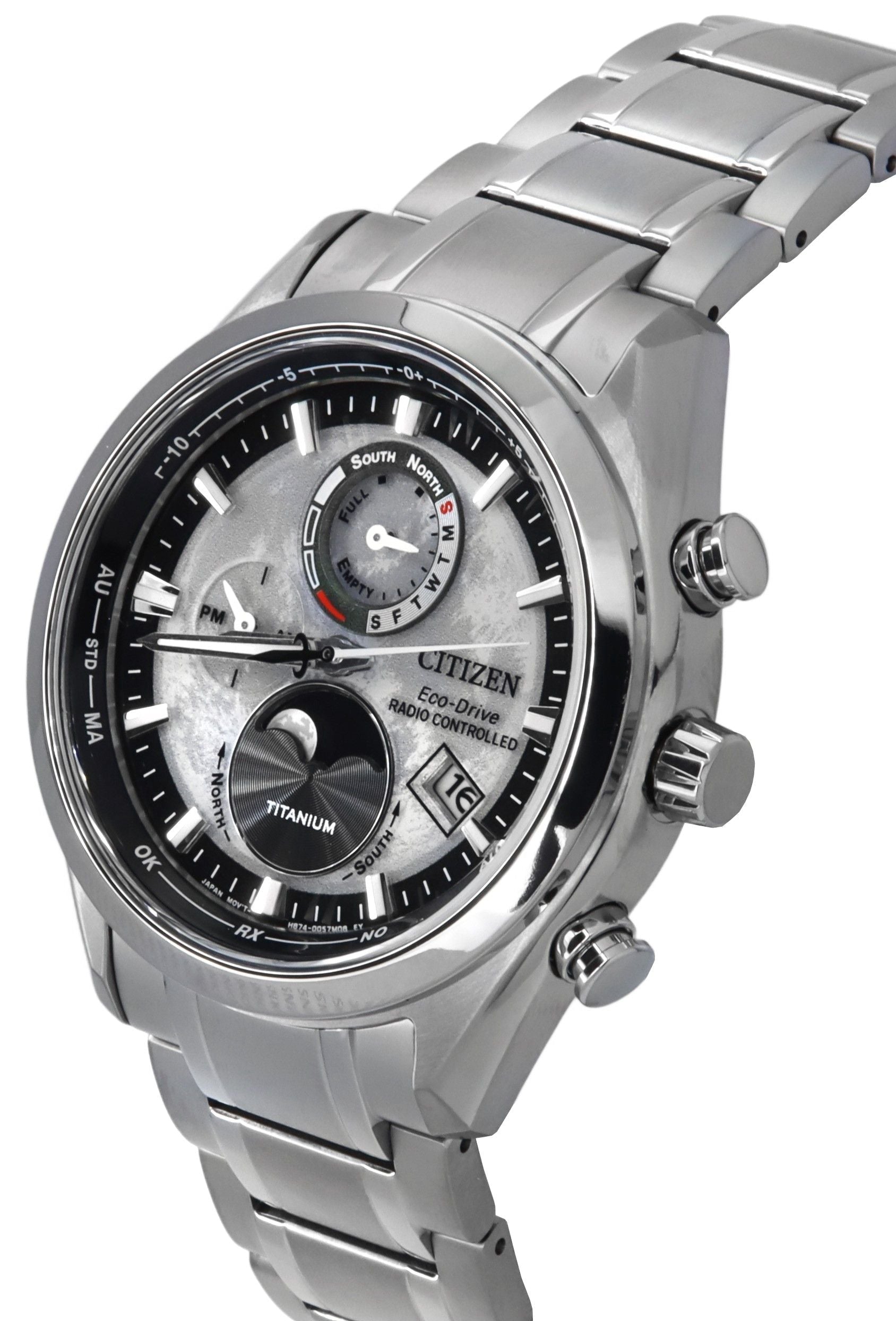 Citizen Eco - Drive Tsuki - yomi Super Titanium Radio Controlled Grey Dial BY1010 - 81H 100M Men's Watch - Prestige Stones
