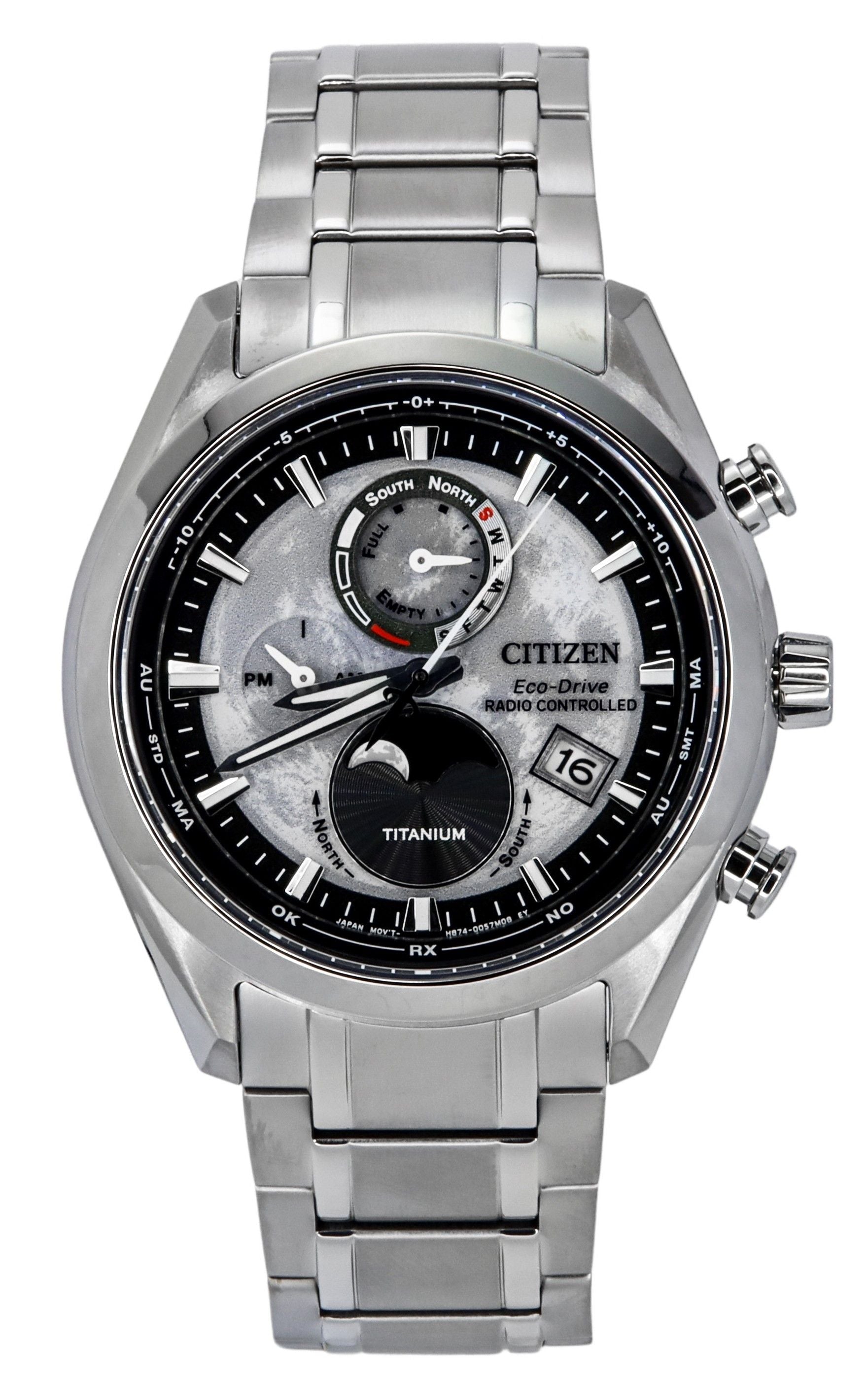 Citizen Eco - Drive Tsuki - yomi Super Titanium Radio Controlled Grey Dial BY1010 - 81H 100M Men's Watch - Prestige Stones
