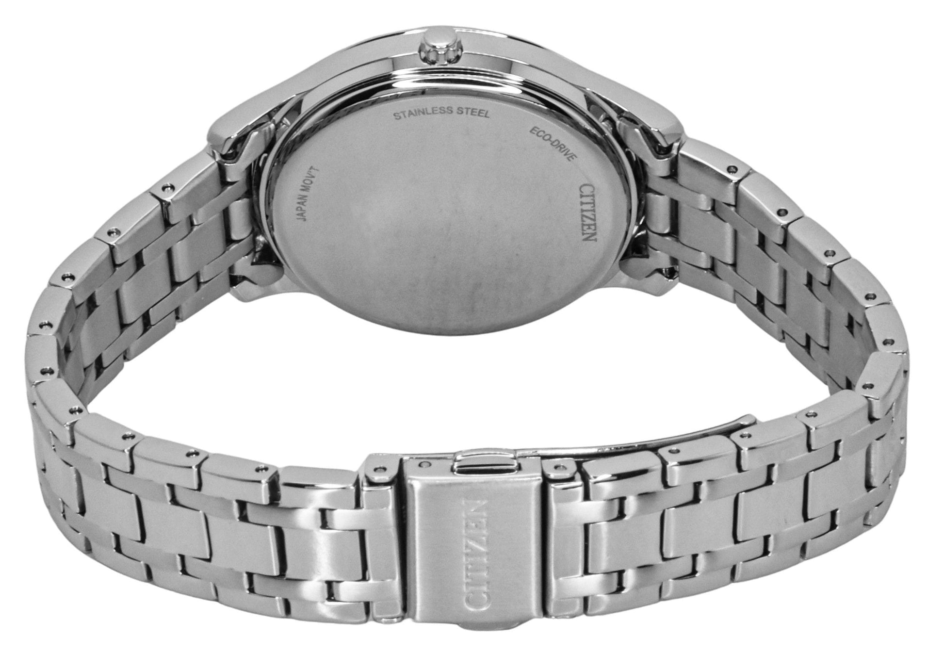 Citizen Elegance Stainless Steel Pink Dial Eco - Drive EM0411 - 71X Women's Watch - Prestige Stones
