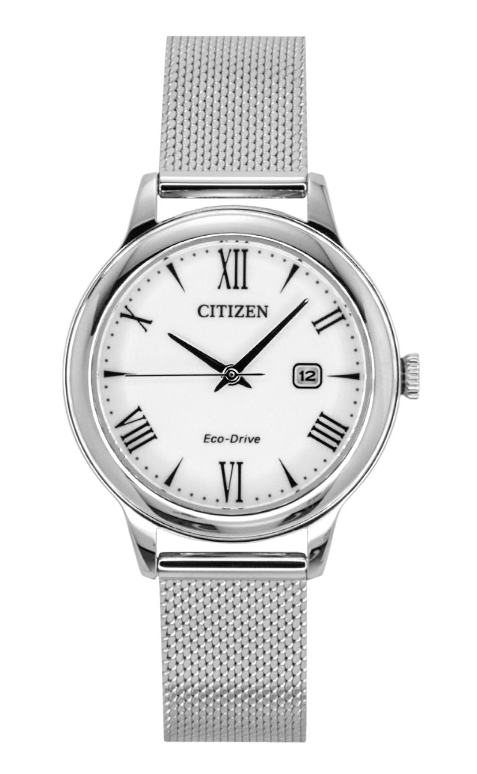 Citizen Elegance Stainless Steel White Dial Eco - Drive EW2621 - 75A 100M Women's Watch - Prestige Stones