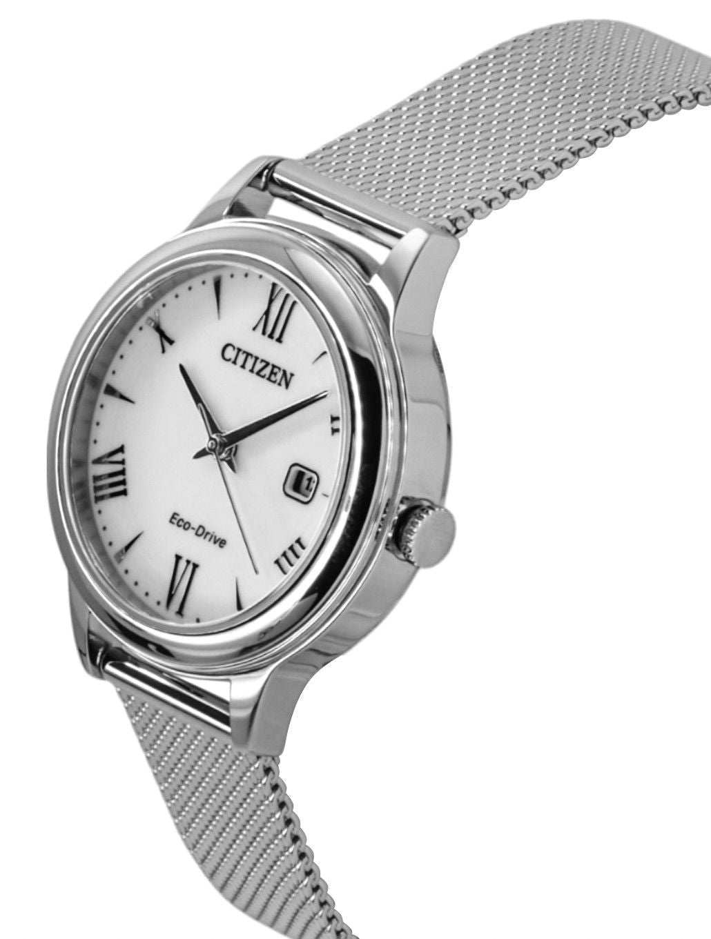 Citizen Elegance Stainless Steel White Dial Eco - Drive EW2621 - 75A 100M Women's Watch - Prestige Stones