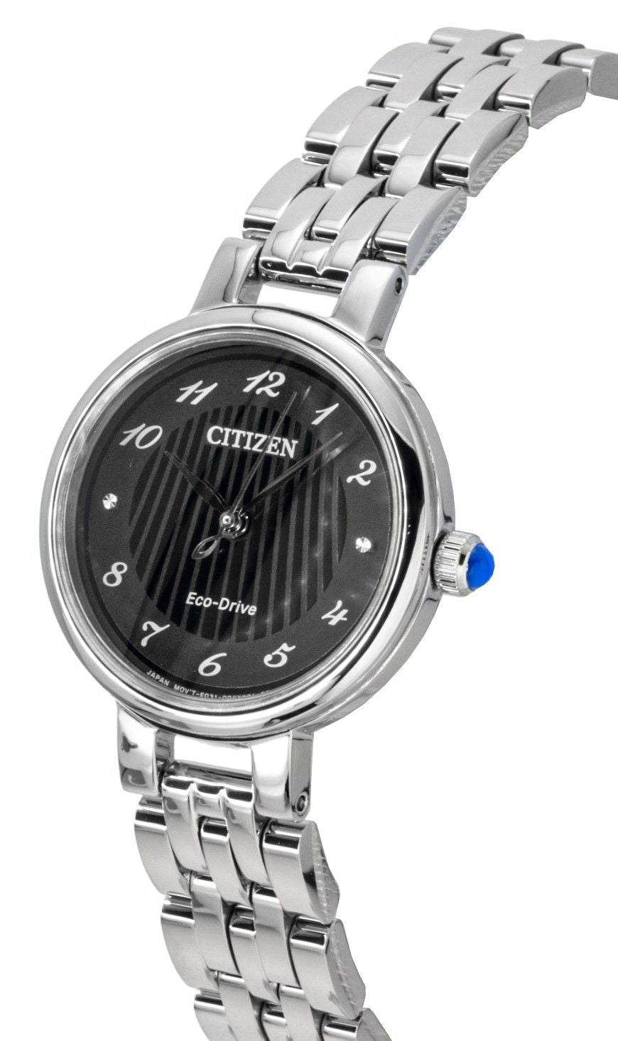 Citizen L Classic Stainless Steel Black Dial Eco - Drive EM0990 - 81E Women's Watch - Prestige Stones
