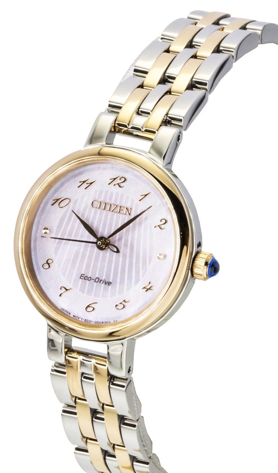Citizen L Classic Two Tone Stainless Steel Mother Of Pearl Dial Eco - Drive EM0996 - 84Y Women's Watch - Prestige Stones