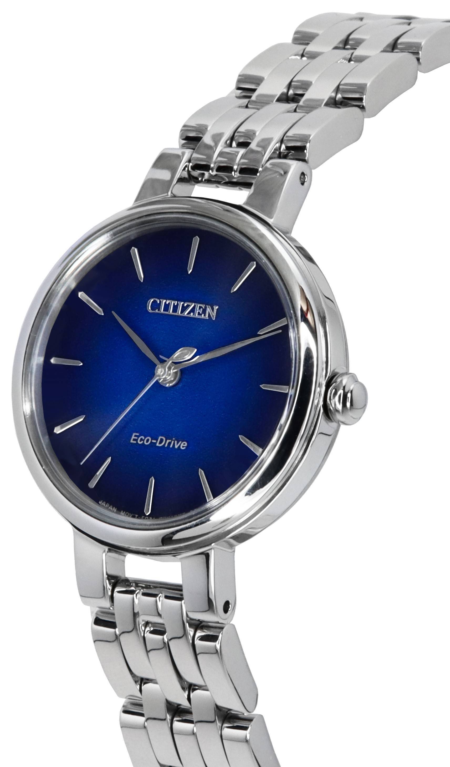 Citizen L Eco - Drive Stainless Steel Blue Dial EM0990 - 81L Women's Watch - Prestige Stones