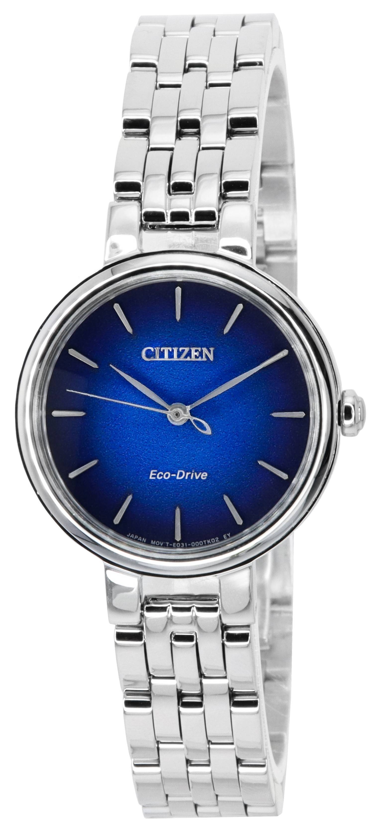 Citizen L Eco - Drive Stainless Steel Blue Dial EM0990 - 81L Women's Watch - Prestige Stones