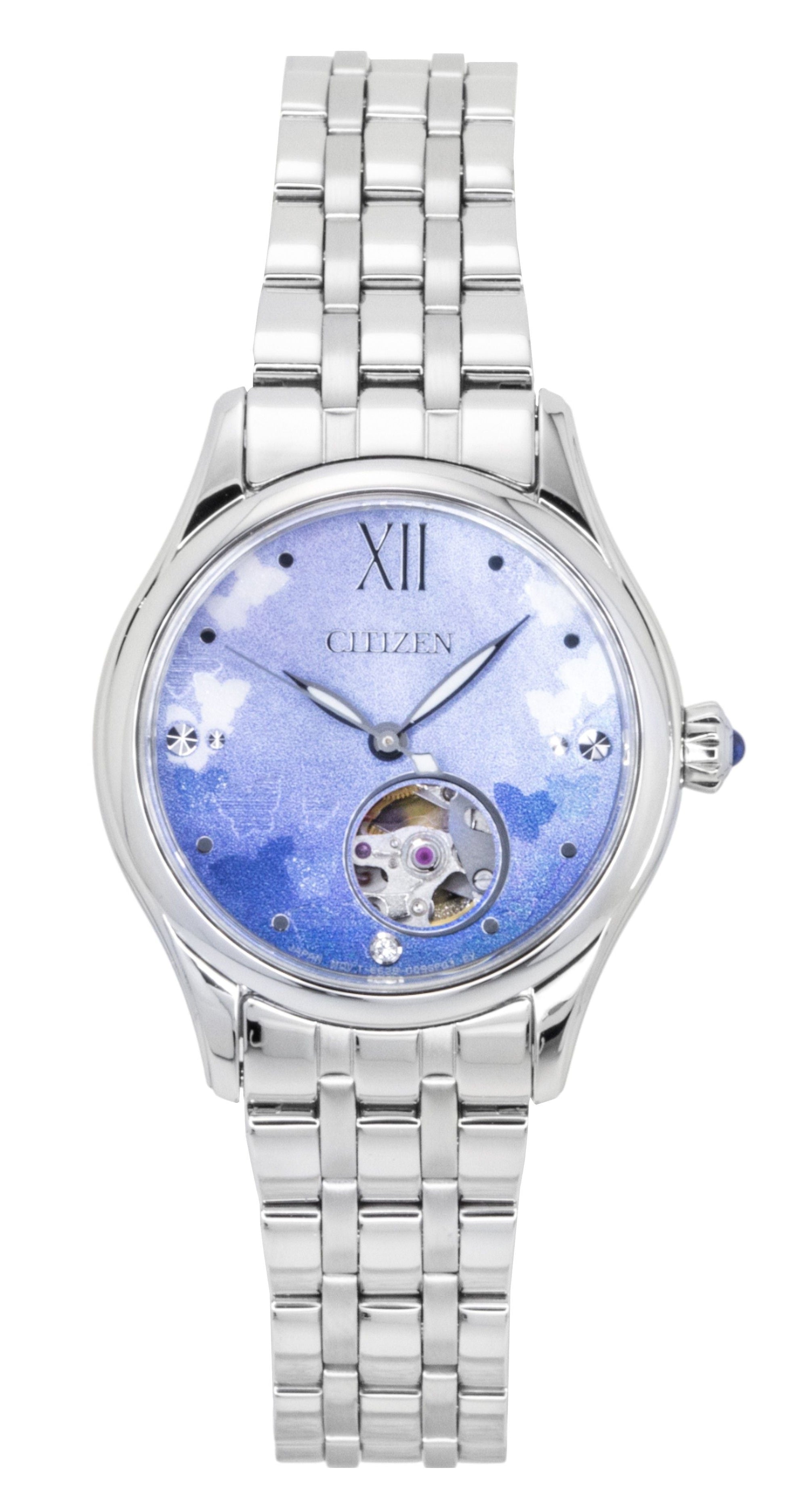 Citizen Limited Edition Stainless Steel Open Heart Light Blue Dial Automatic PR1040 - 88N Women's Watch - Prestige Stones