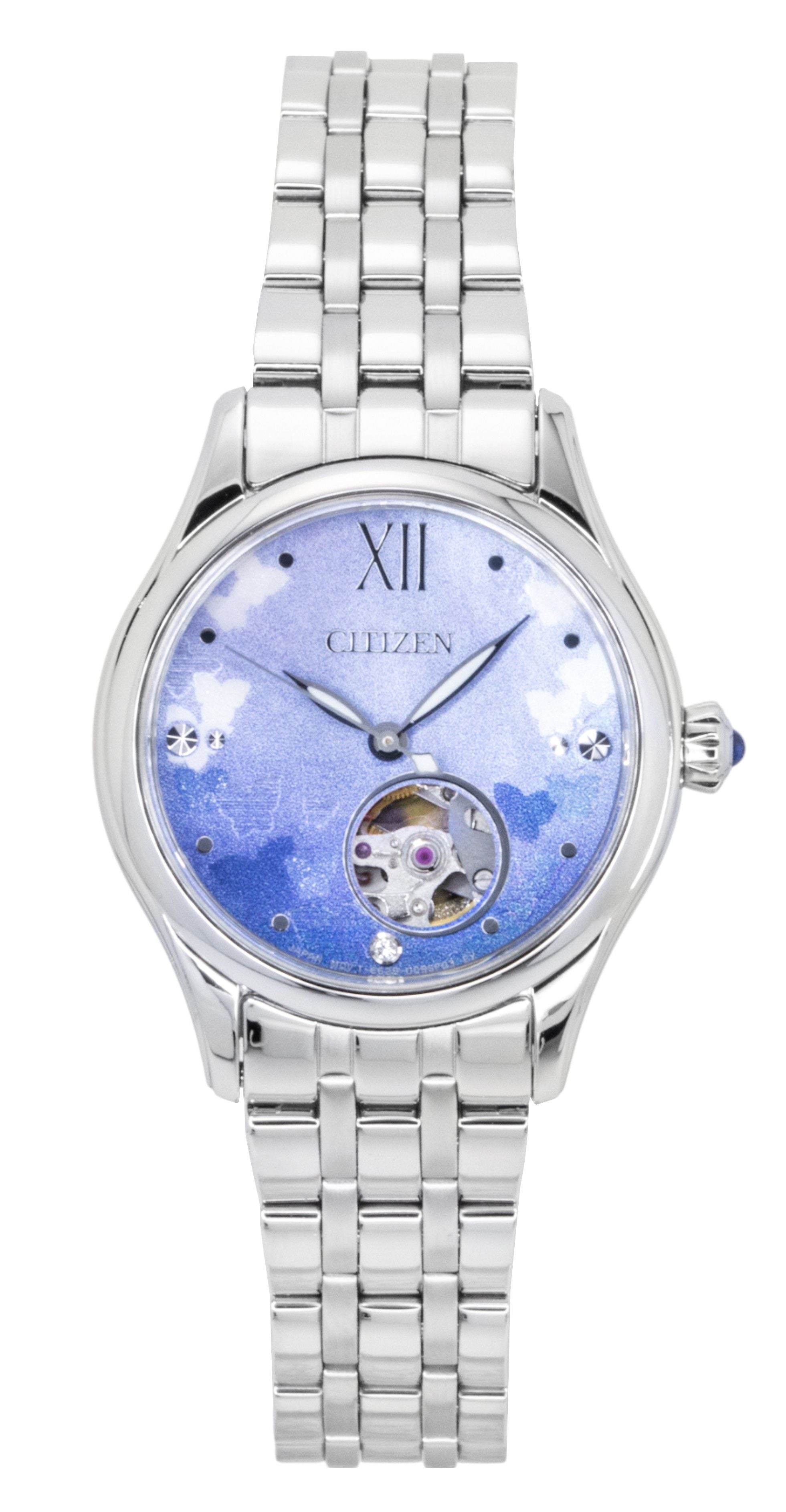 Citizen Limited Edition Stainless Steel Open Heart Light Blue Dial Automatic PR1040 - 88N Women's Watch - Prestige Stones