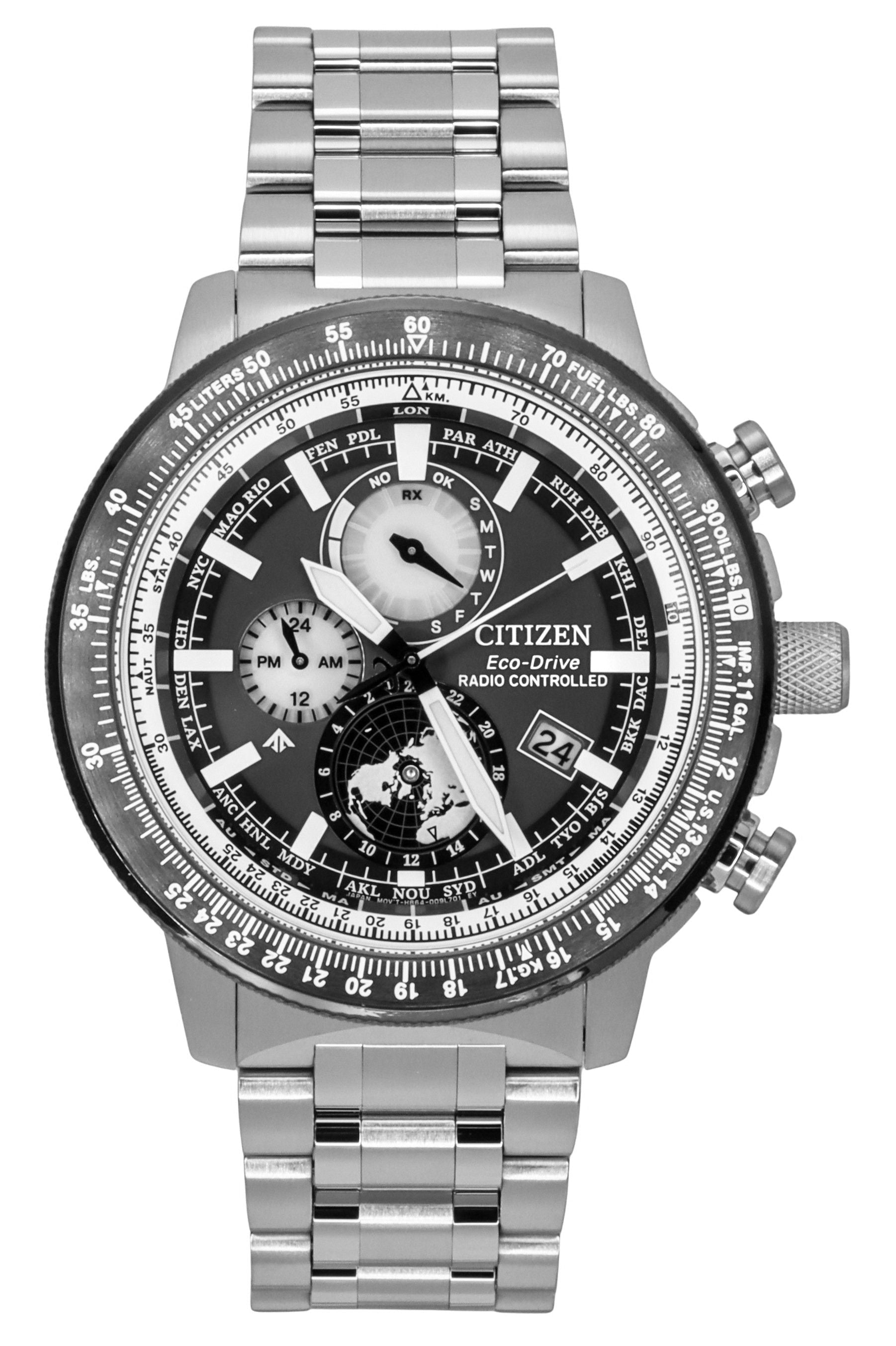 Citizen Promaster Geo Trekker Stainless Steel Grey Dial Eco - Drive BY3006 - 53H 200M Men's Pilot Watch - Prestige Stones
