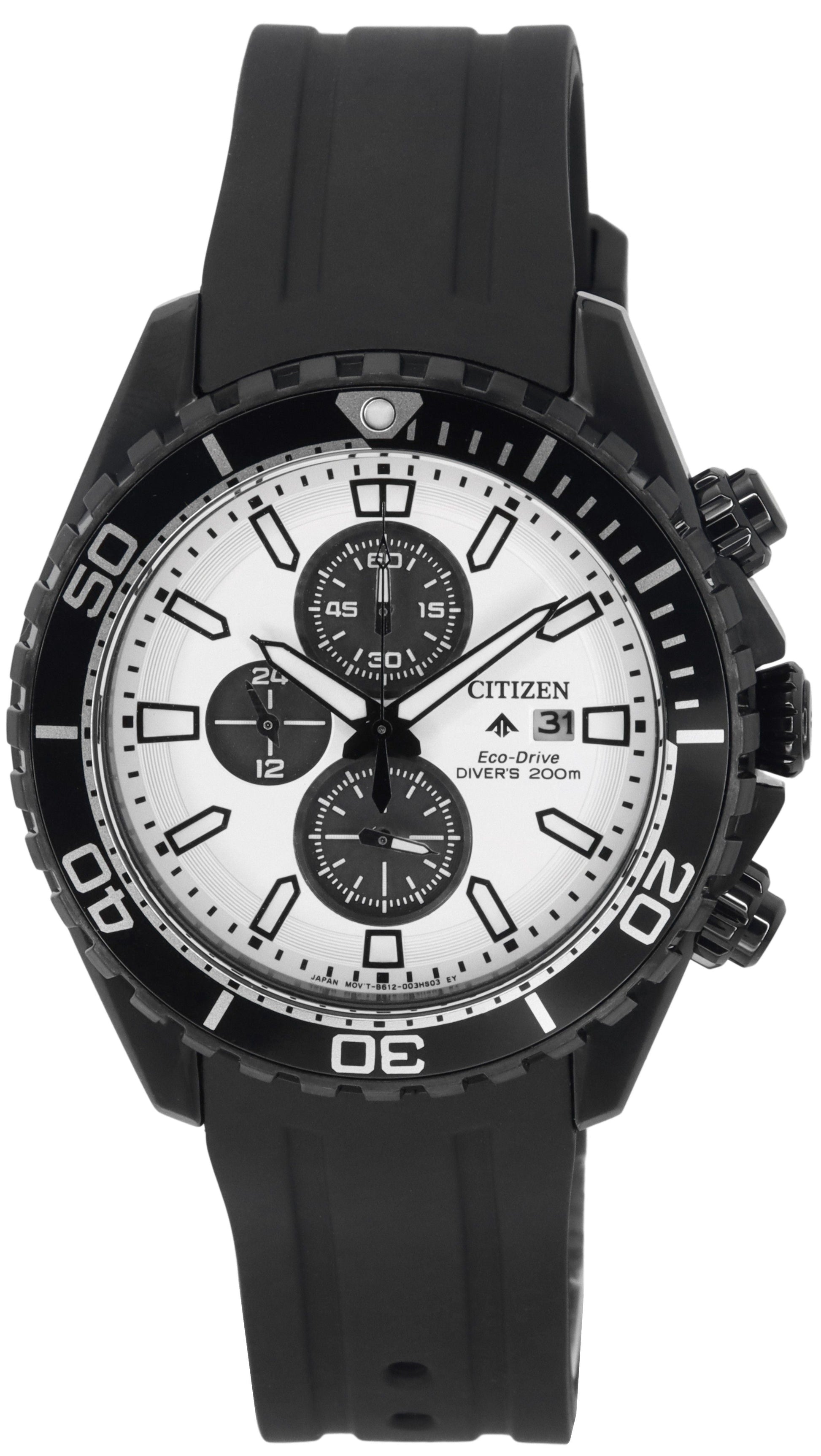 Citizen Promaster Marine Eco - Drive Chronograph White Dial Diver's CA0825 - 05A 200M Men's Watch - Prestige Stones