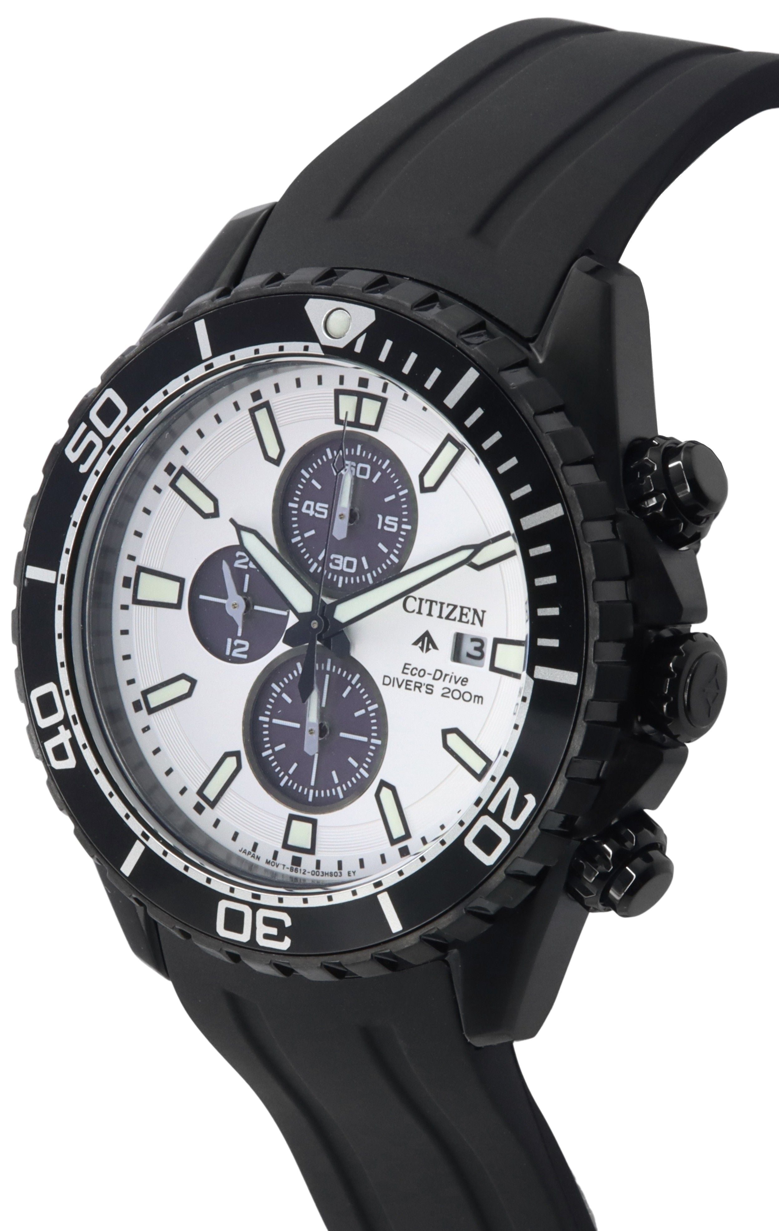Citizen Promaster Marine Eco - Drive Chronograph White Dial Diver's CA0825 - 05A 200M Men's Watch - Prestige Stones