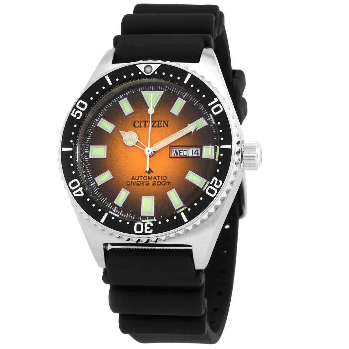 Citizen Promaster Marine Rubber Strap Orange Dial Automatic Diver's NY0120 - 01Z 200M Men's Watch - Prestige Stones