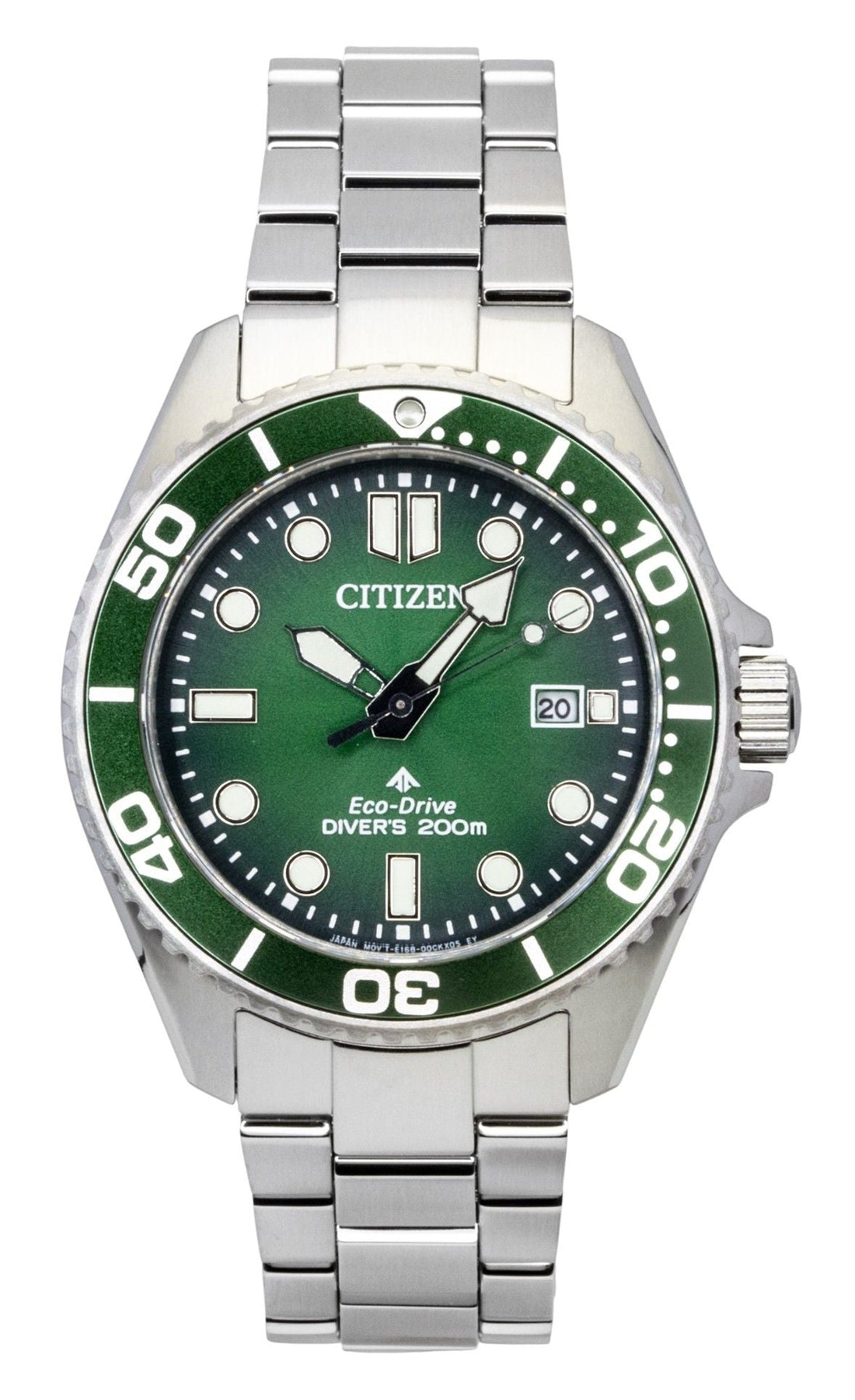 Citizen Promaster Marine Stainless Steel Green Dial Eco - Drive Diver's BN0269 - 50W 200M Men's Watch - Prestige Stones