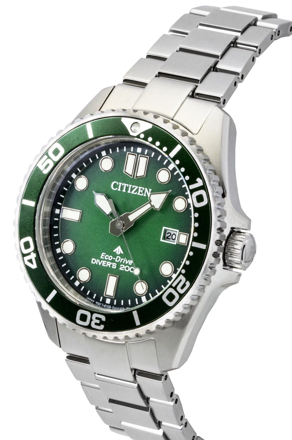 Citizen Promaster Marine Stainless Steel Green Dial Eco - Drive Diver's BN0269 - 50W 200M Men's Watch - Prestige Stones