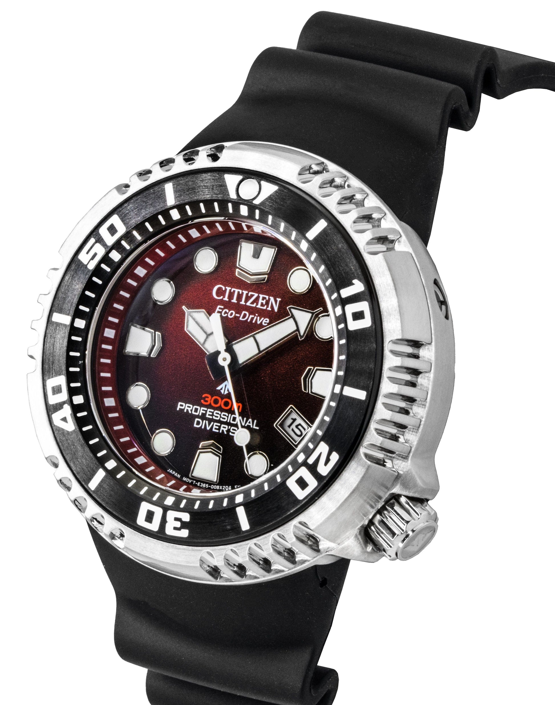 Citizen Promaster Polyurethane Strap Red Dial Eco - Drive Diver's BN1024 - 01Z 300M Men's Watch - Prestige Stones