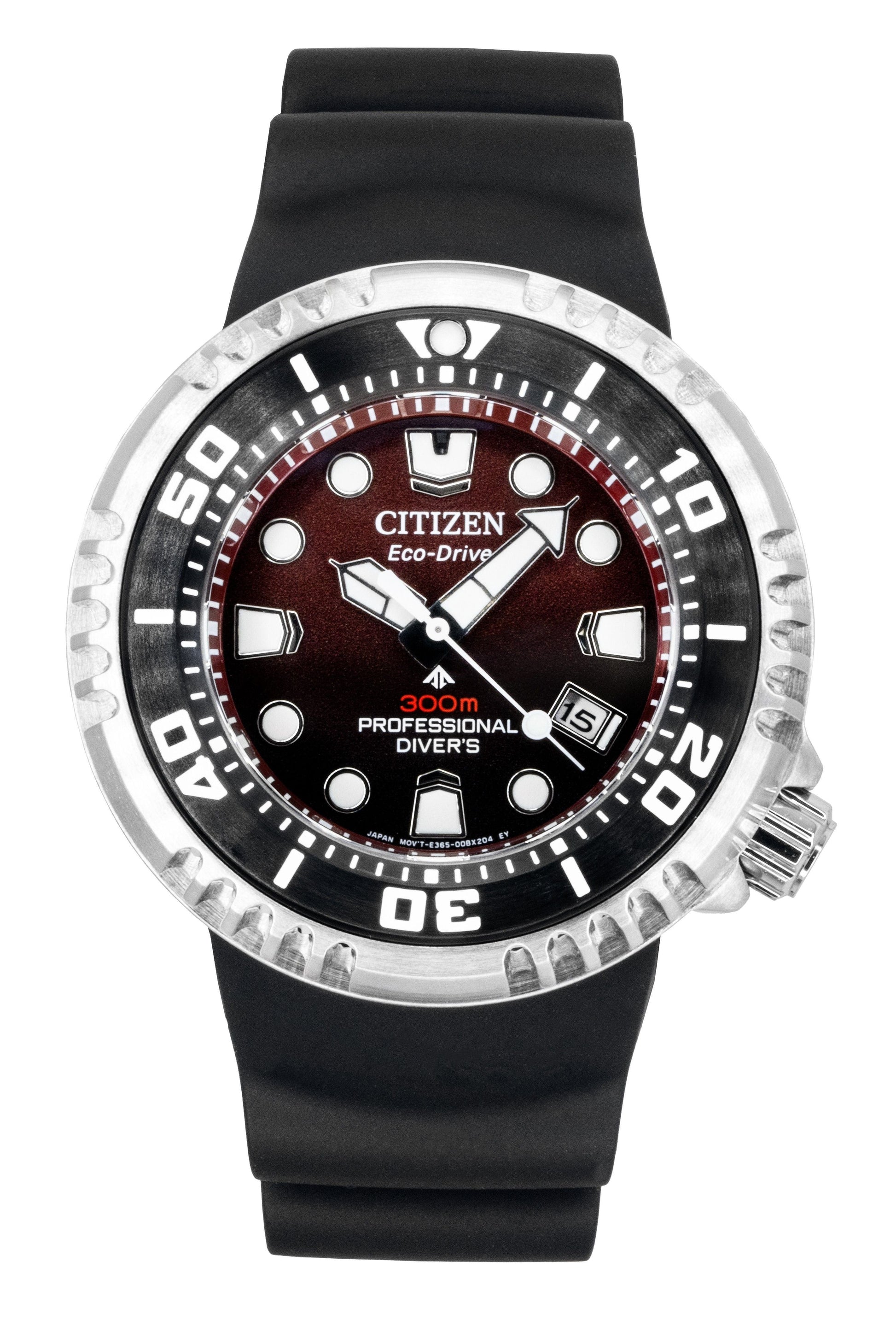 Citizen Promaster Polyurethane Strap Red Dial Eco - Drive Diver's BN1024 - 01Z 300M Men's Watch - Prestige Stones