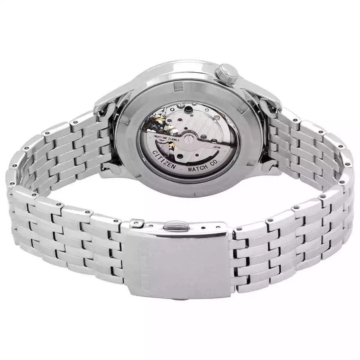 Citizen Stainless Steel Open Heart Blue Dial Automatic NH9130 - 84L Men's Watch - Prestige Stones