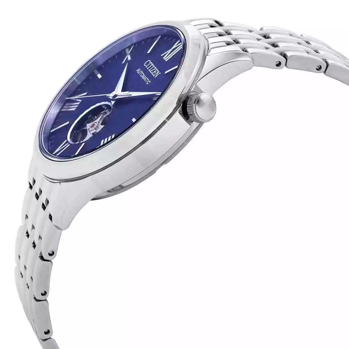Citizen Stainless Steel Open Heart Blue Dial Automatic NH9130 - 84L Men's Watch - Prestige Stones